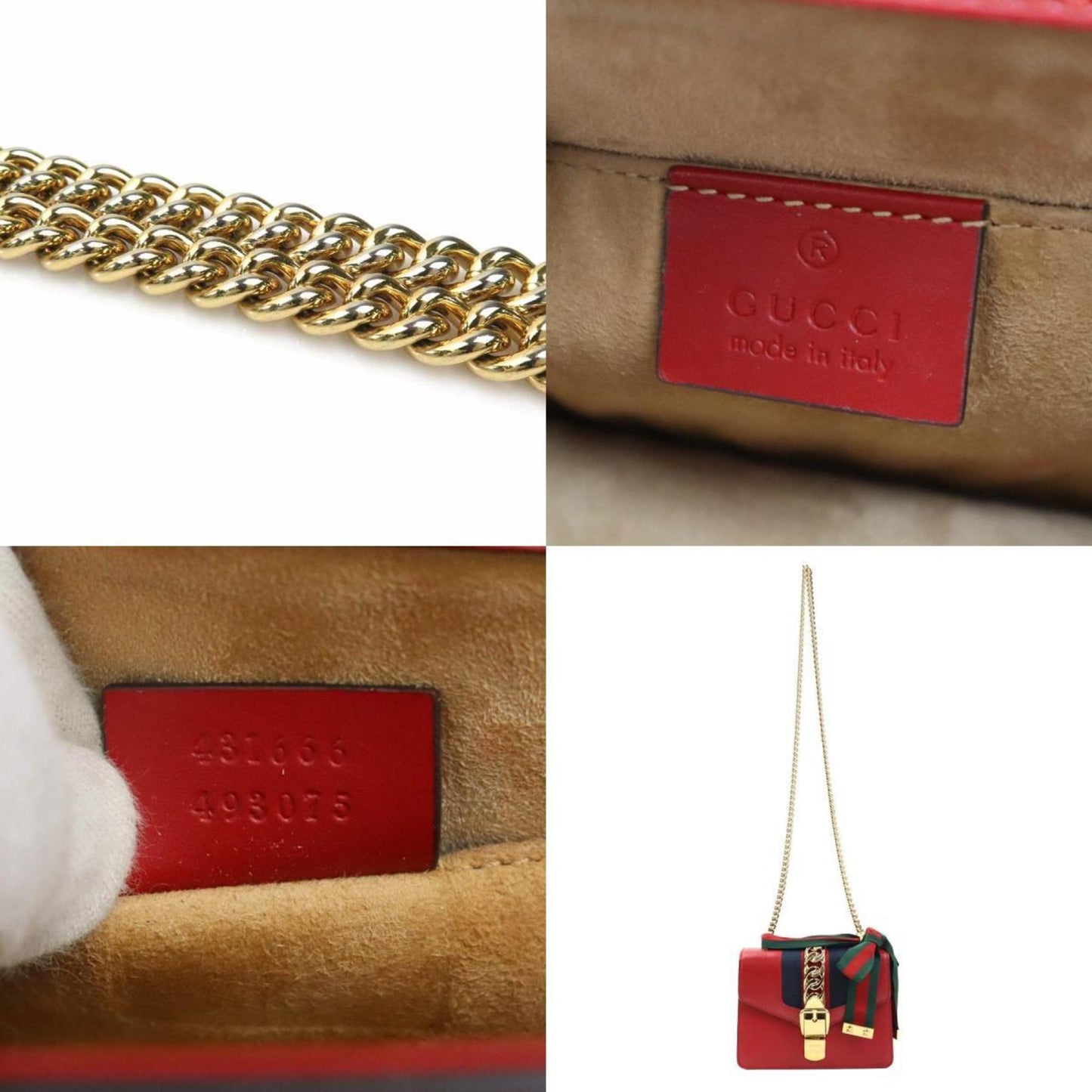 Gucci Red Color Leather Shoulder Bag ( )