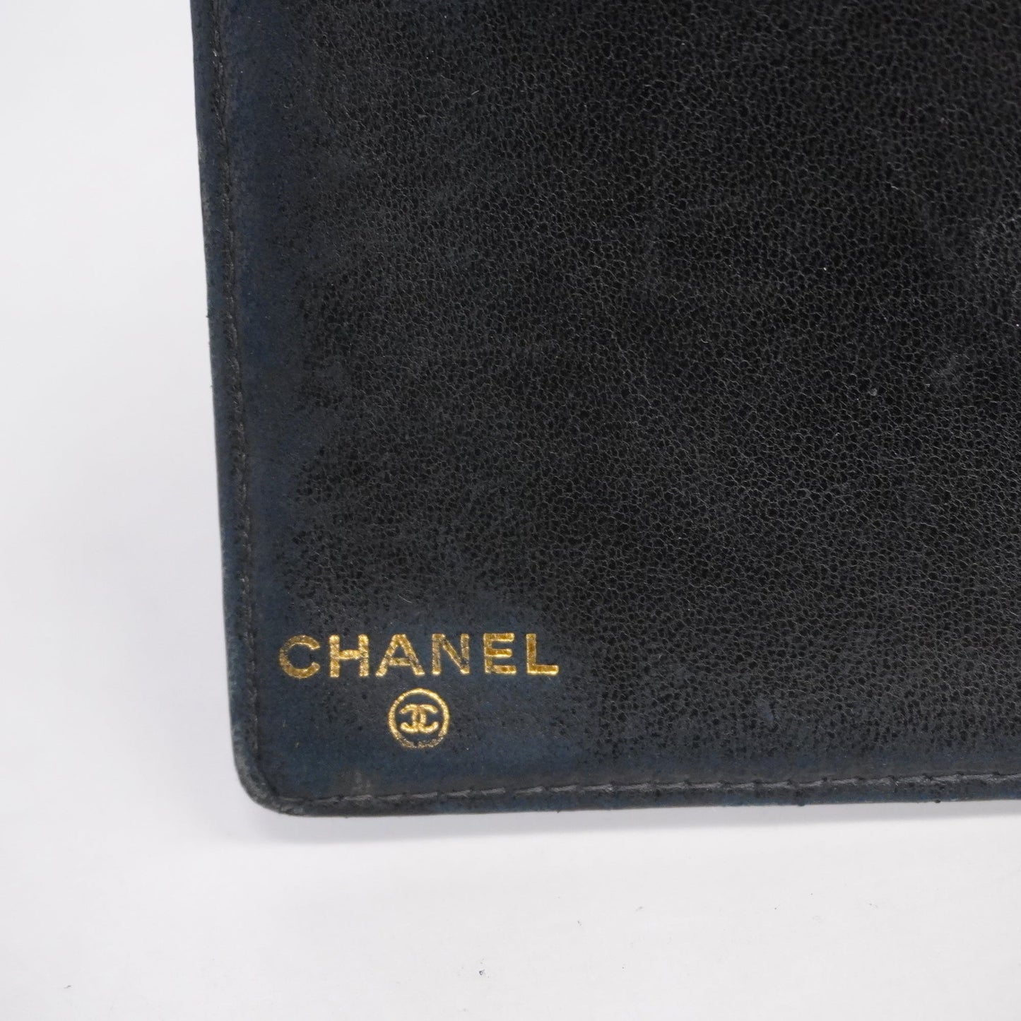 CHANEL Gold Hardware Women's Caviar Leather Long Wallet Black