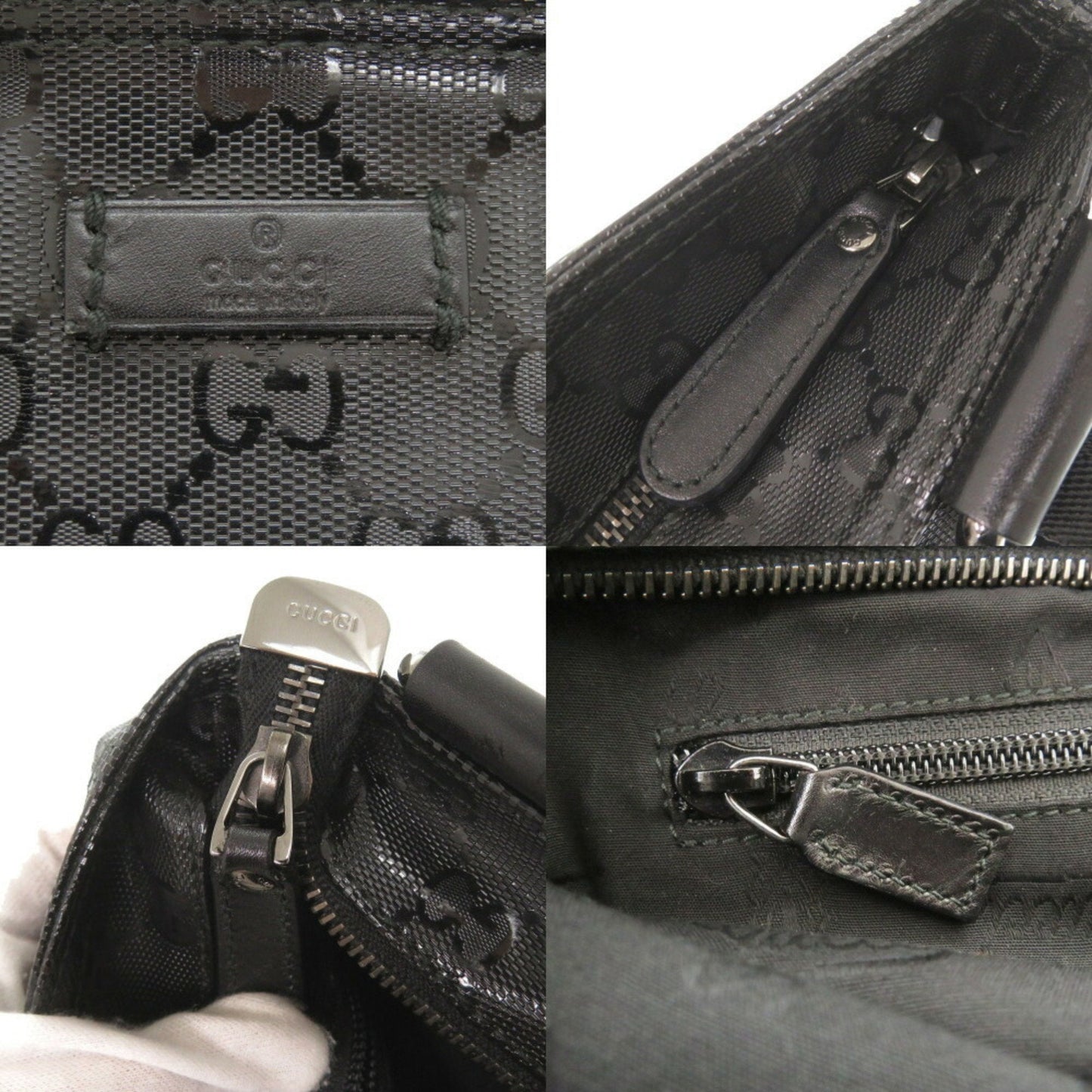 Gucci Black Pvc Leather Shoulder Bag ( )