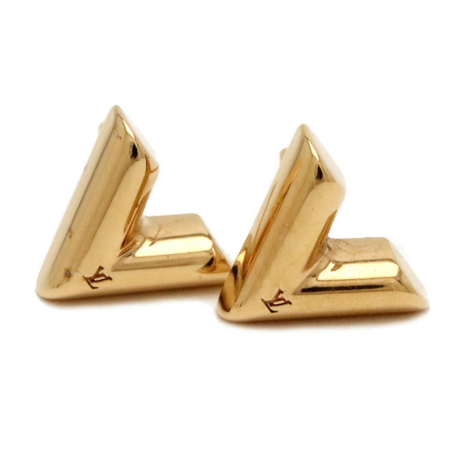 LOUIS VUITTON Essential V Earrings Gold M68153