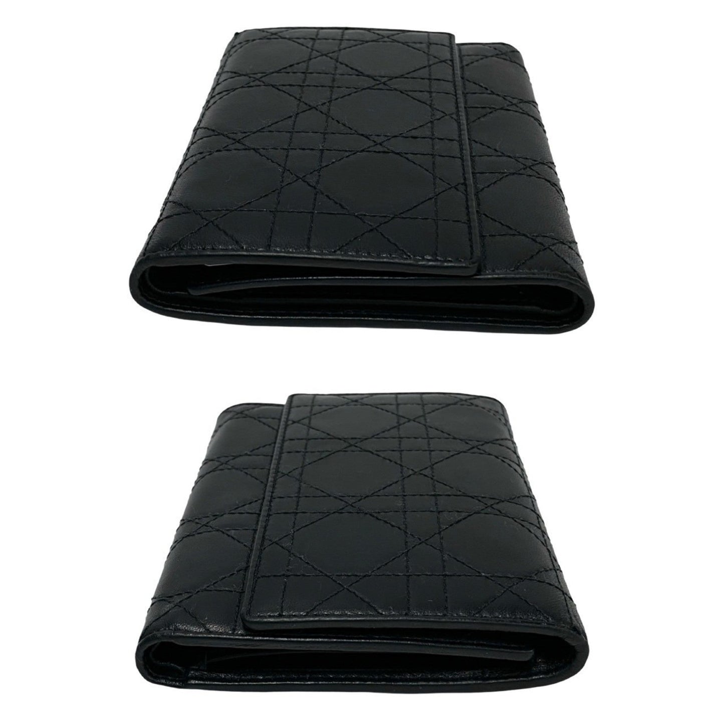 Christian Dior Black Leather Wallet (Tri-Fold) ()