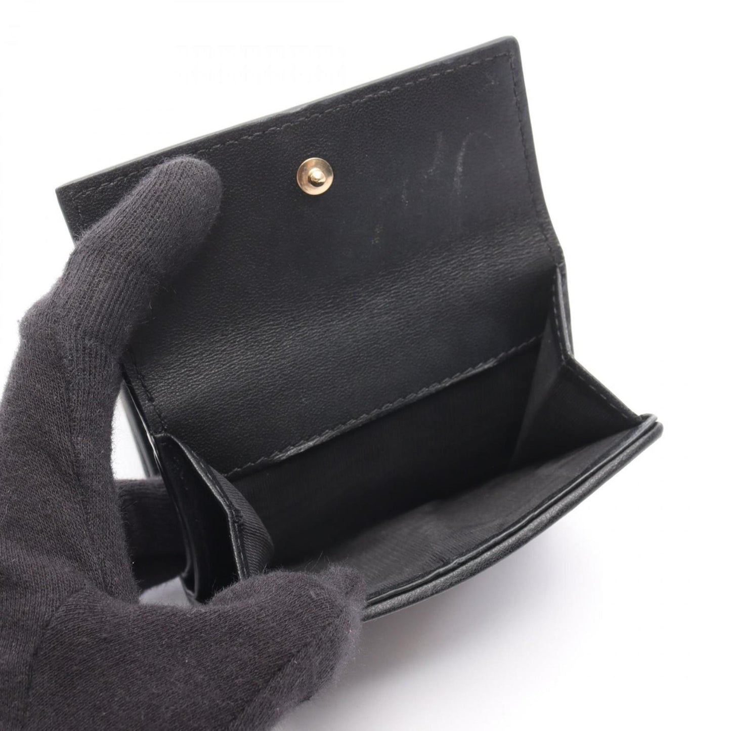Christian Dior Black Leather Wallet (Tri-Fold) ()