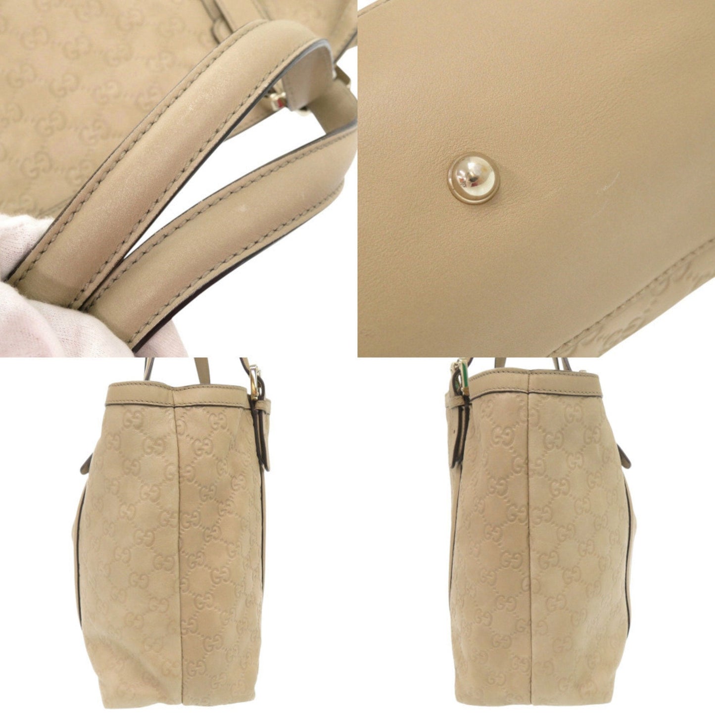 Gucci Beige Leather Handbag Tote Bag ( )