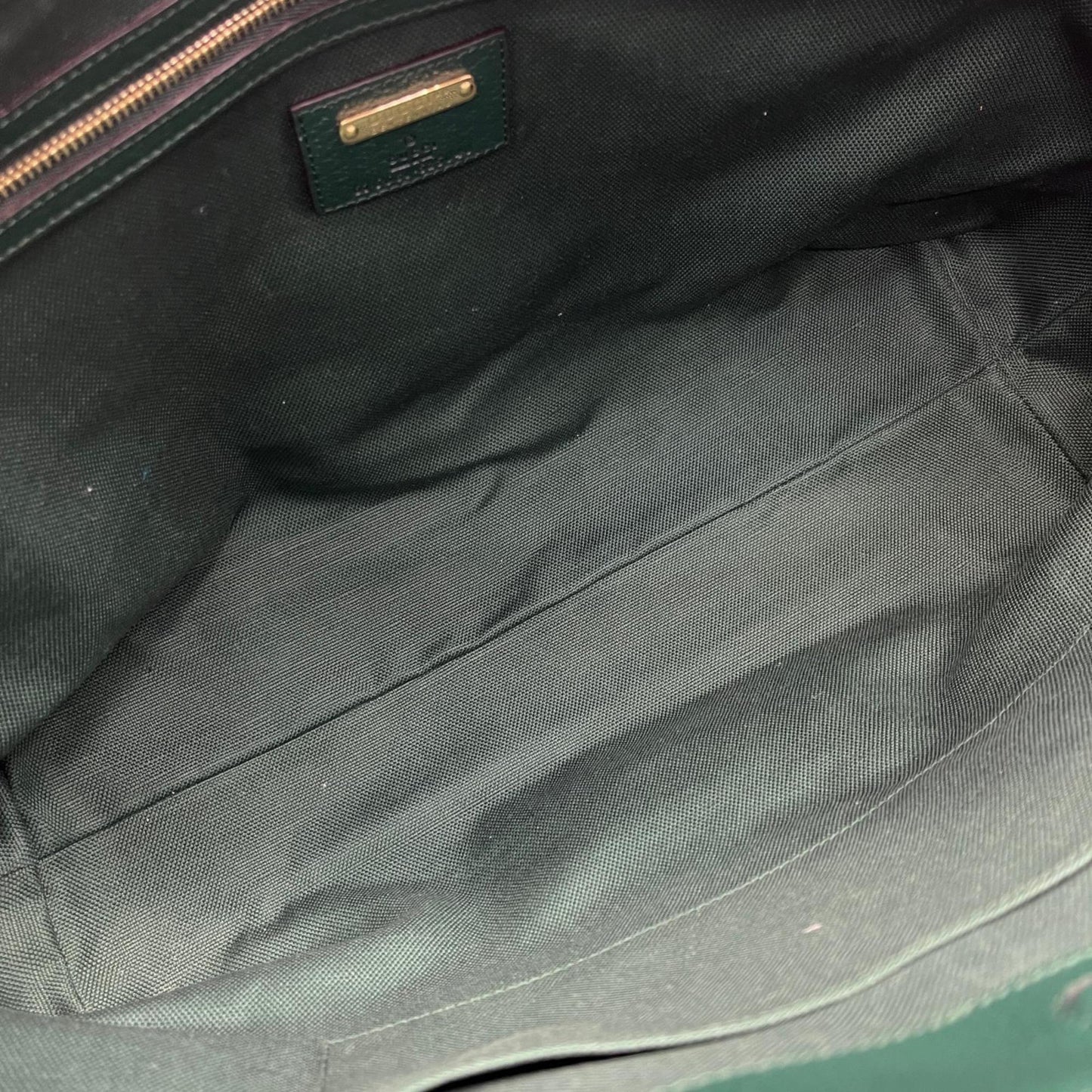 Gucci Green Ivory Canvas Tote Bag ( )