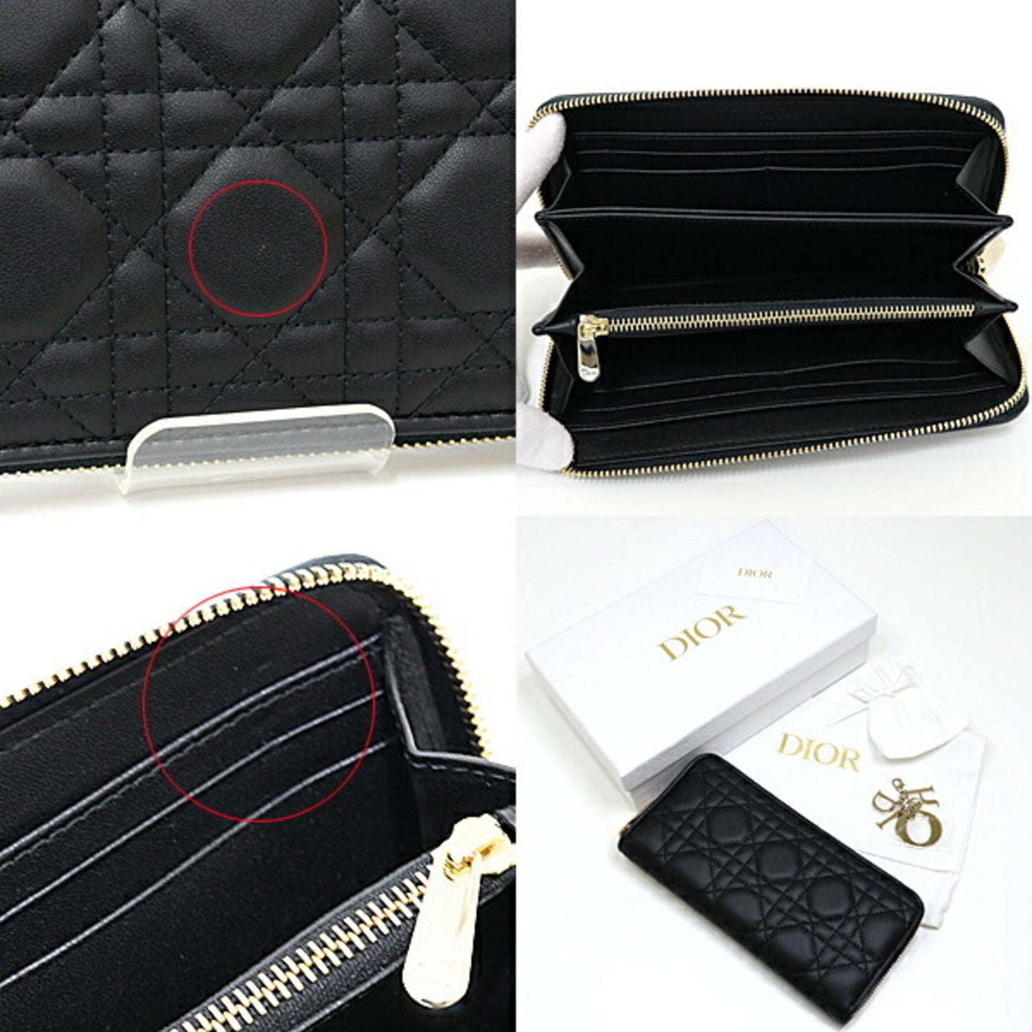 Christian Dior Black Leather Long Wallet (Bi-Fold) ()