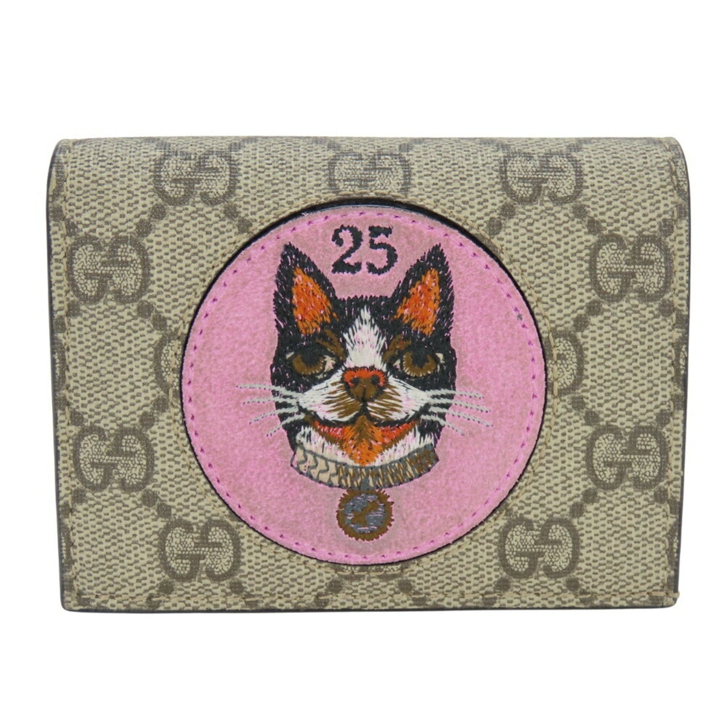 Gucci Beige Pink Red Color Gg Supreme Wallet (Bi-Fold) ( )