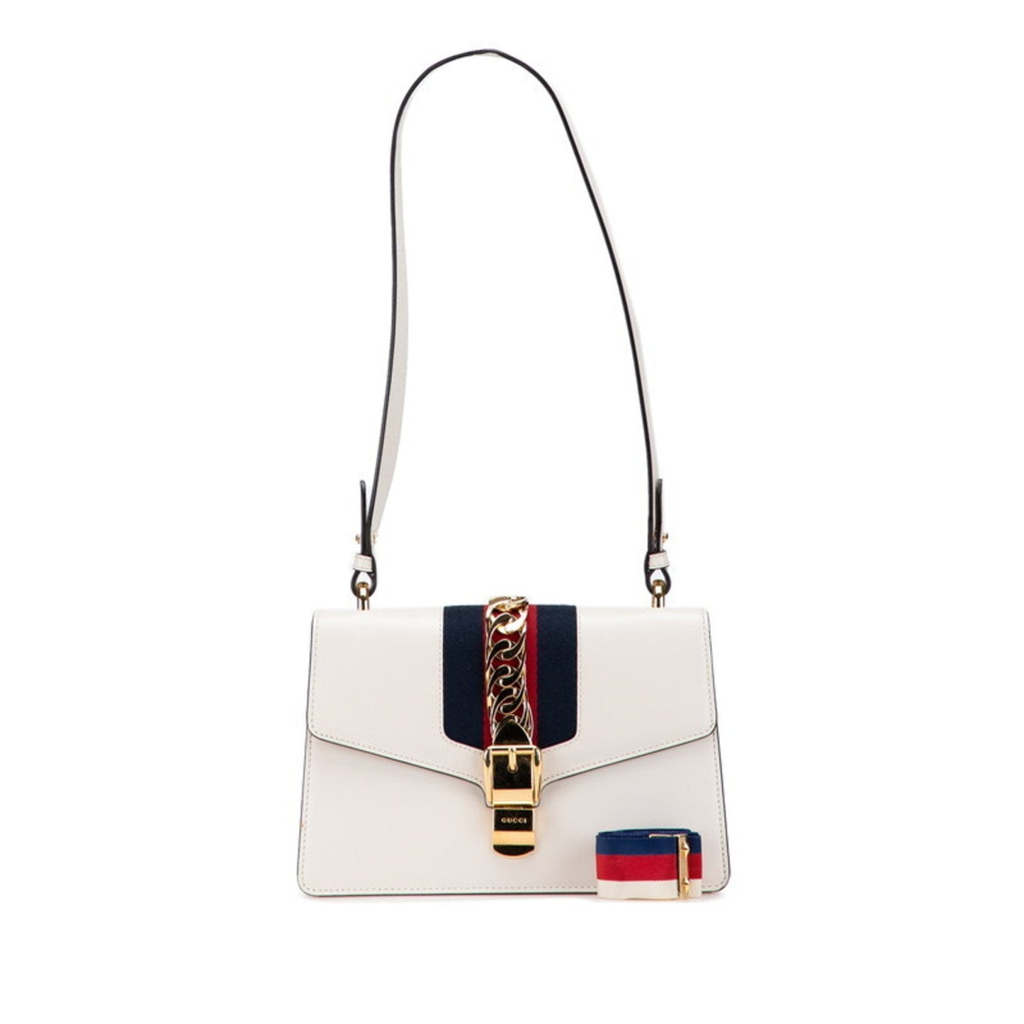 Gucci Multi-Color White Leather Shoulder Bag ( )