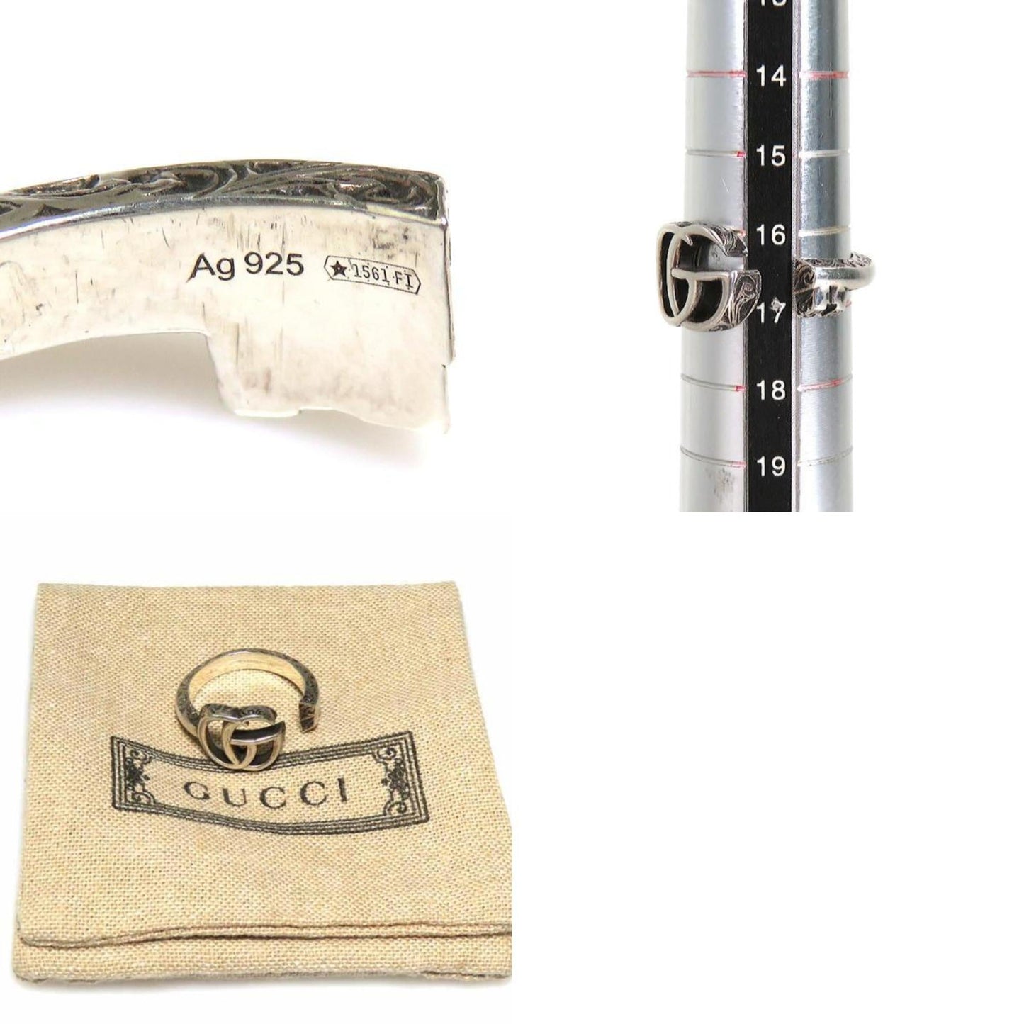 Gucci Silver Silver 925 Band Ring ( )