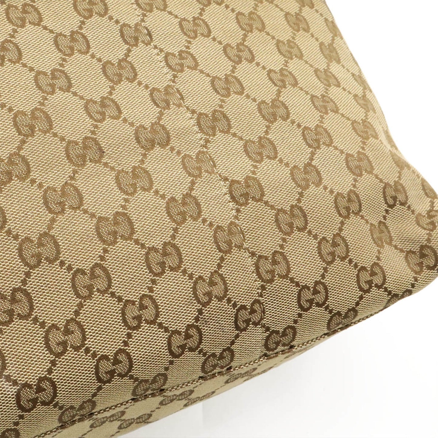 Gucci Beige Khaki Red Color Gg Canvas Leather Shoulder Bag Tote Bag ( )