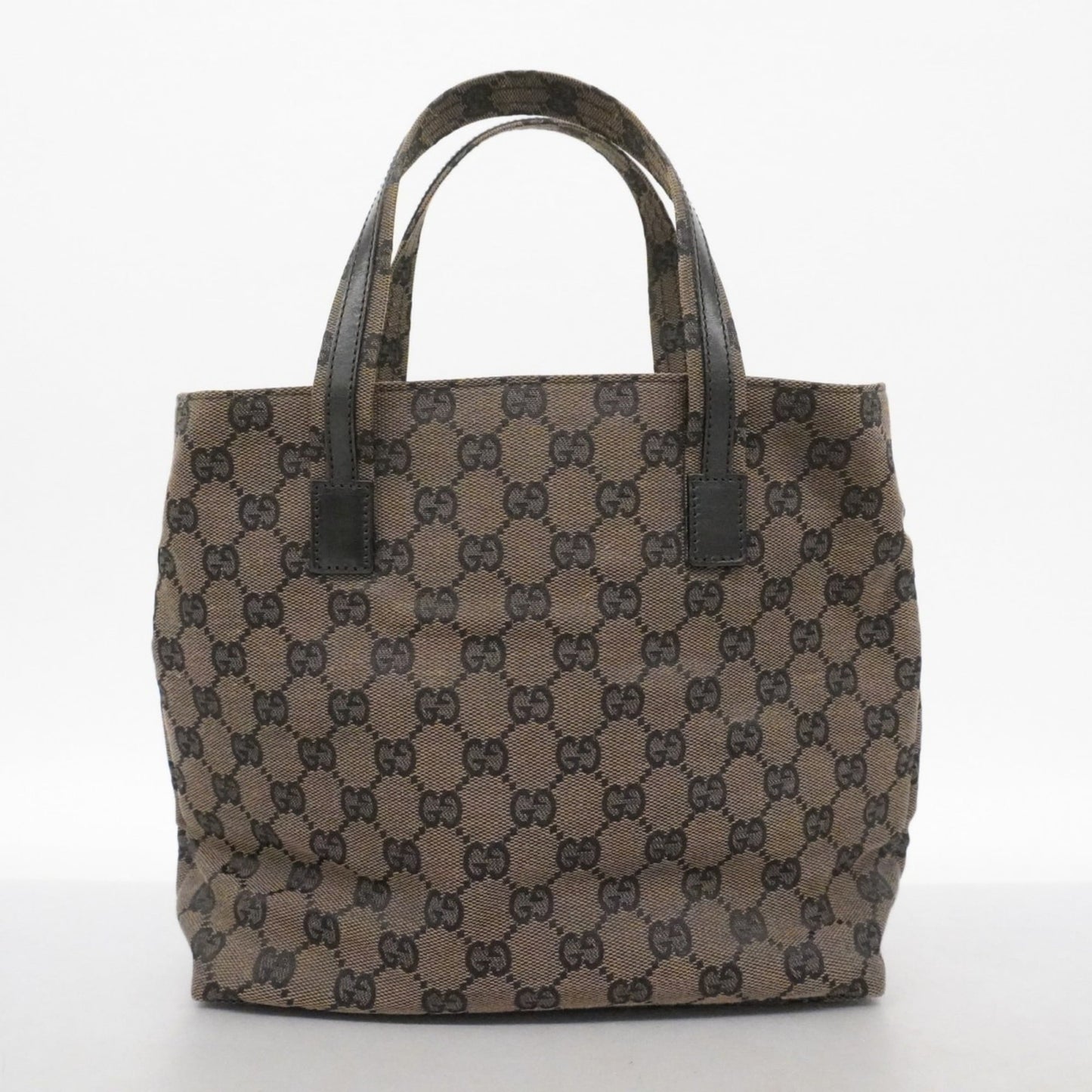Gucci Black Brown Canvas Handbag ( )