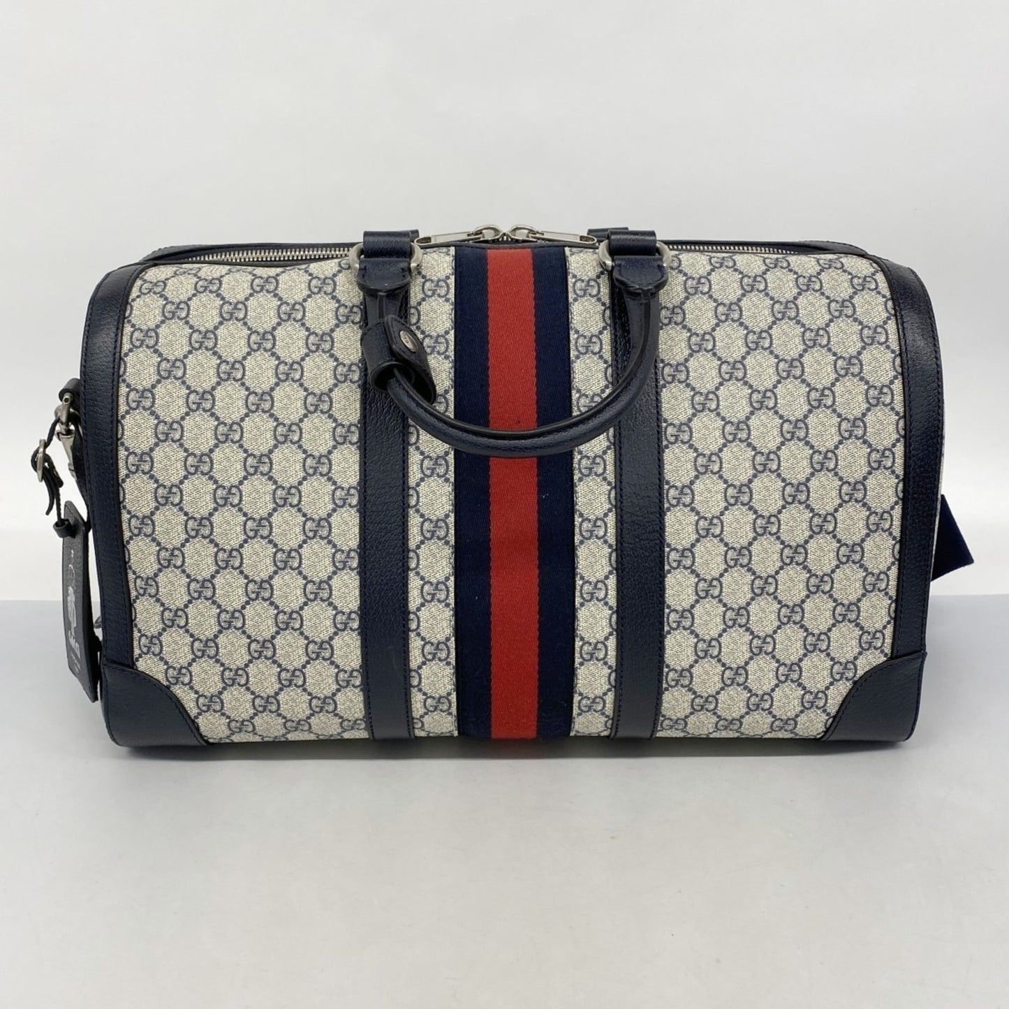 Gucci Navy Pvc Boston Bag ( )