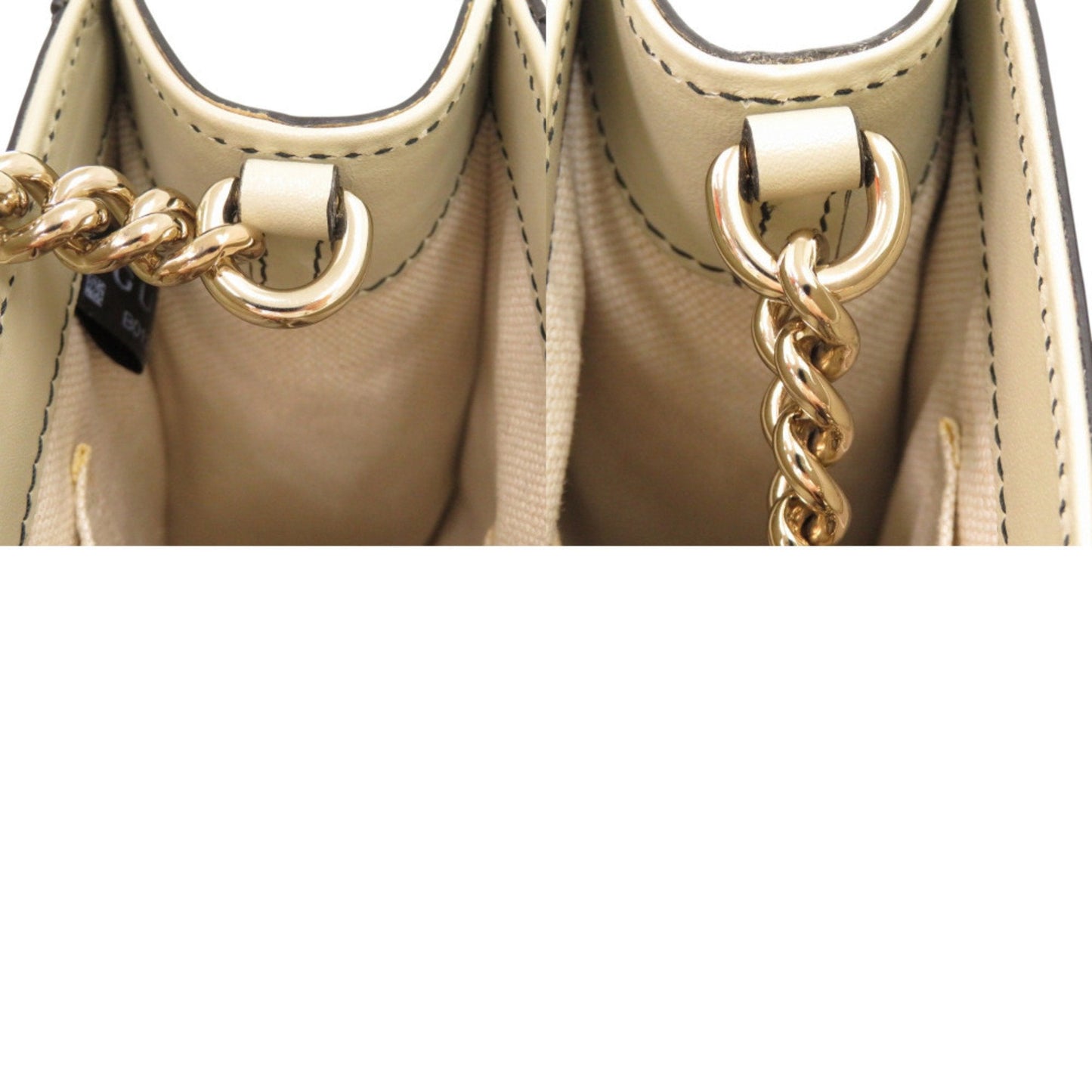 Gucci Beige White Gg Canvas Leather Shoulder Bag ( )