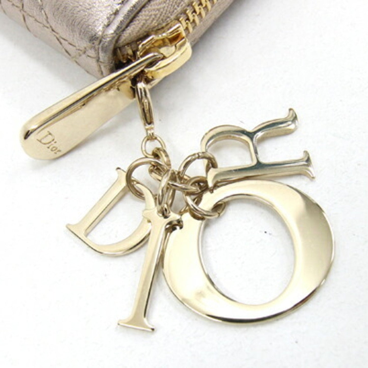 Christian Dior Champagne Gold Leather Long Wallet (Bi-Fold) ()