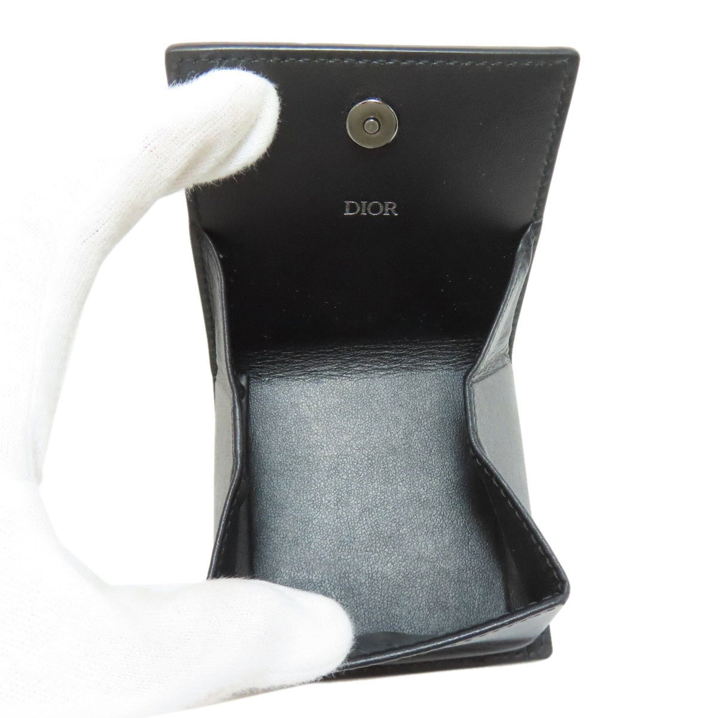 Christian Dior Black Leather Coin Purse/Coin Case ()