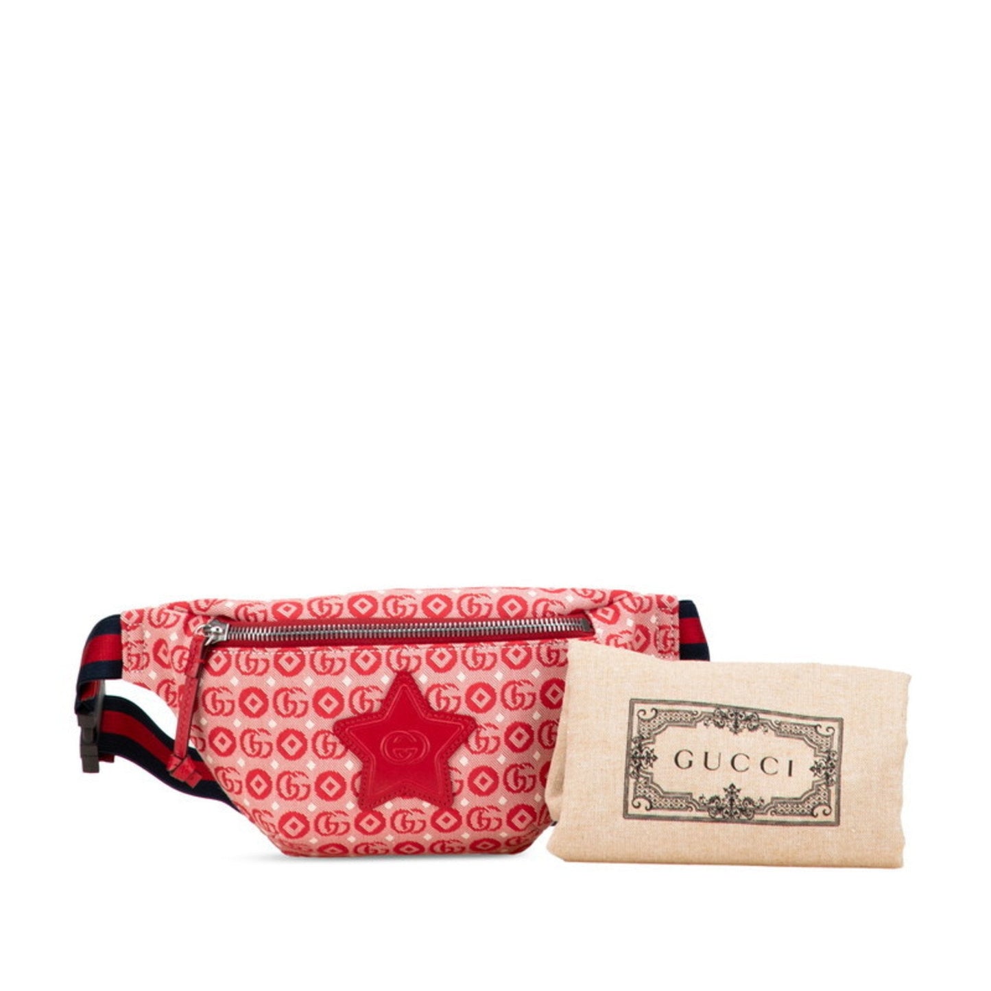 Gucci Red Color Canvas Fanny Pack ( )