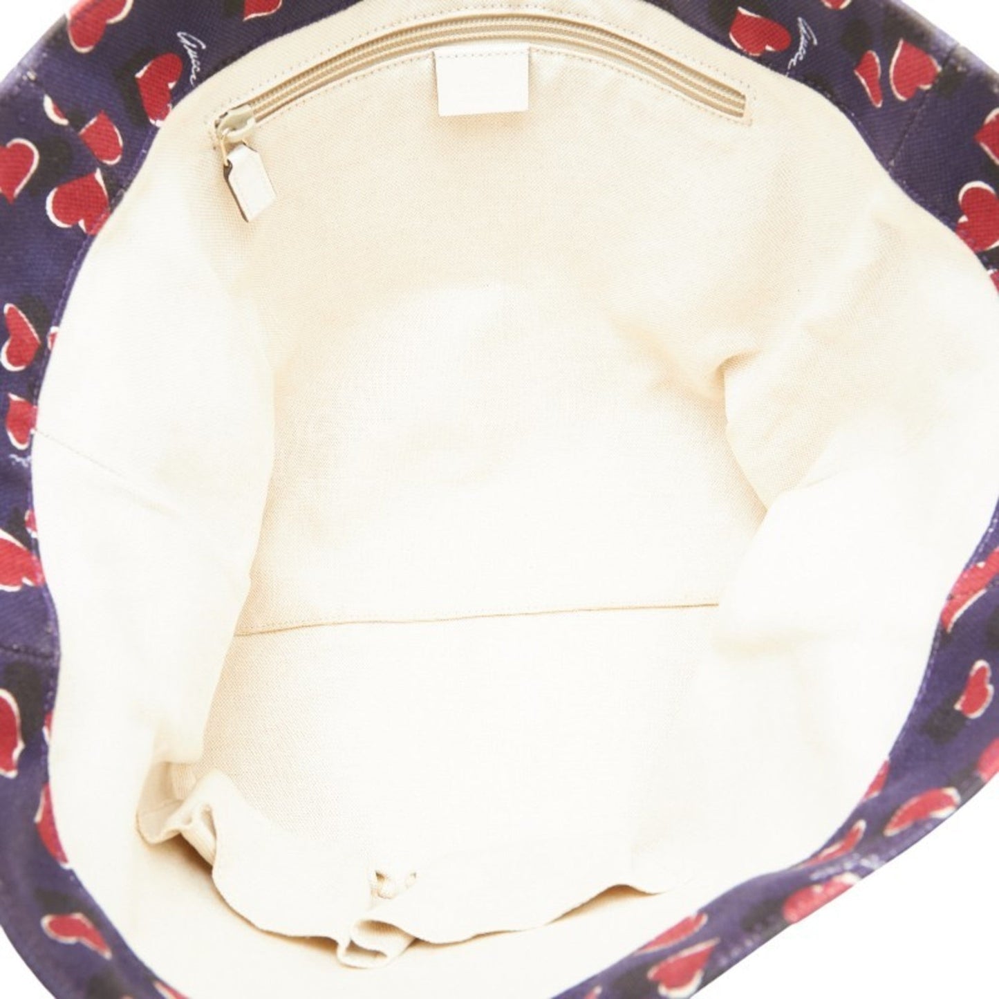 Gucci Navy Red Color White Canvas Leather Handbag Tote Bag