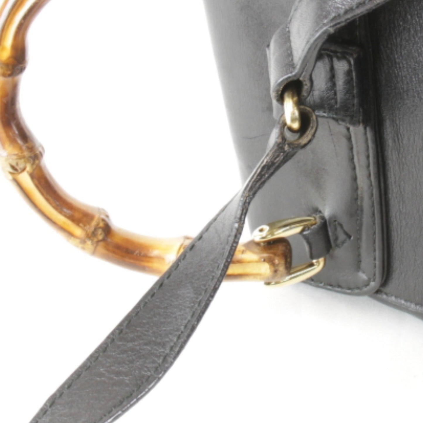 Gucci Black Bamboo Leather Backpack ( )