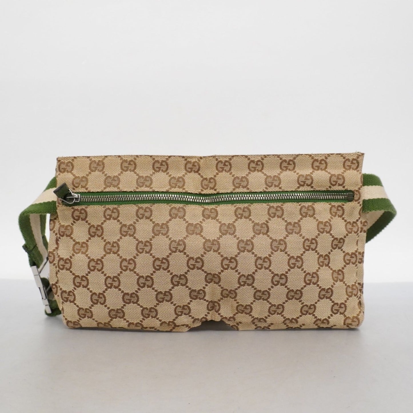 Gucci Brown Green Canvas Fanny Pack ( )