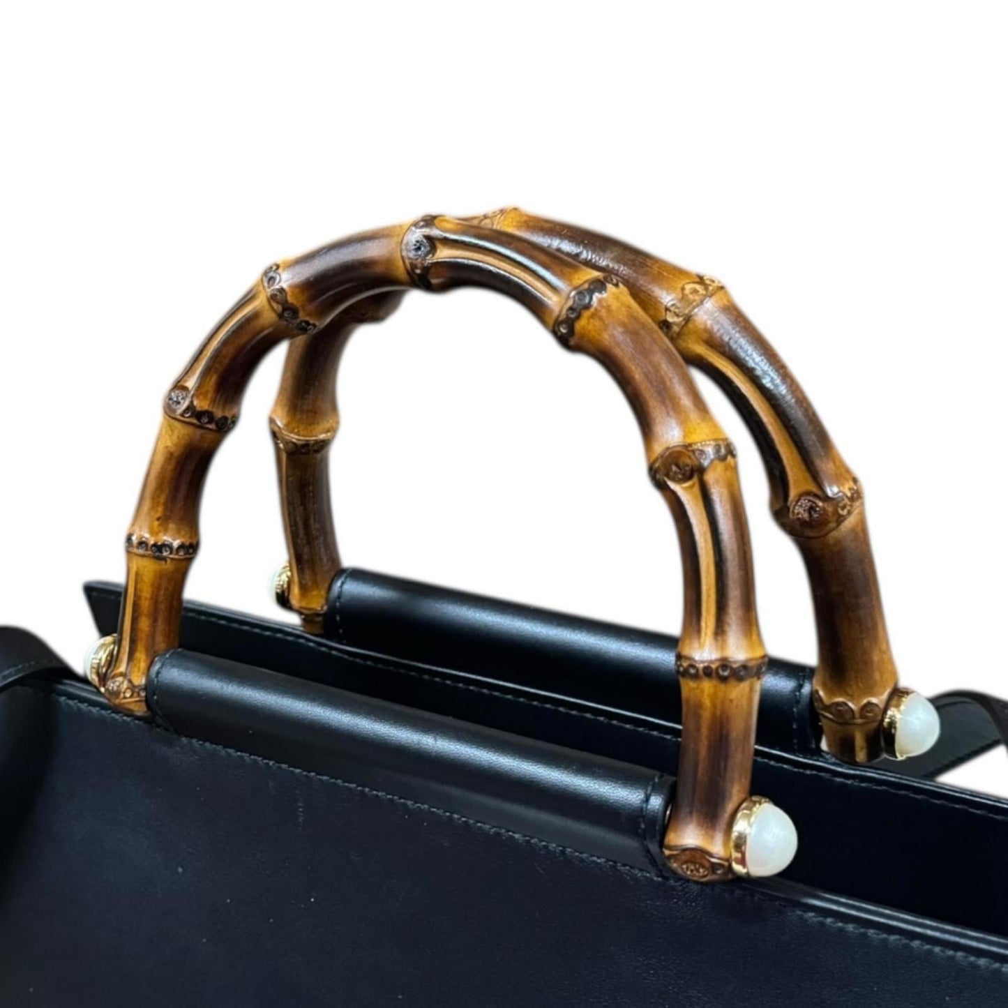 Gucci Black Bamboo Shoulder Bag ( )