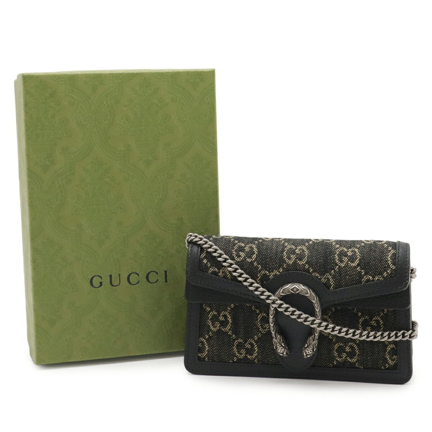 Gucci Black Denim Leather Shoulder Bag ( )