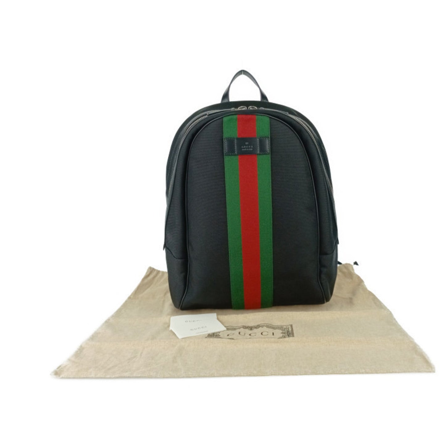 Gucci Black Canvas Leather Backpack ( )