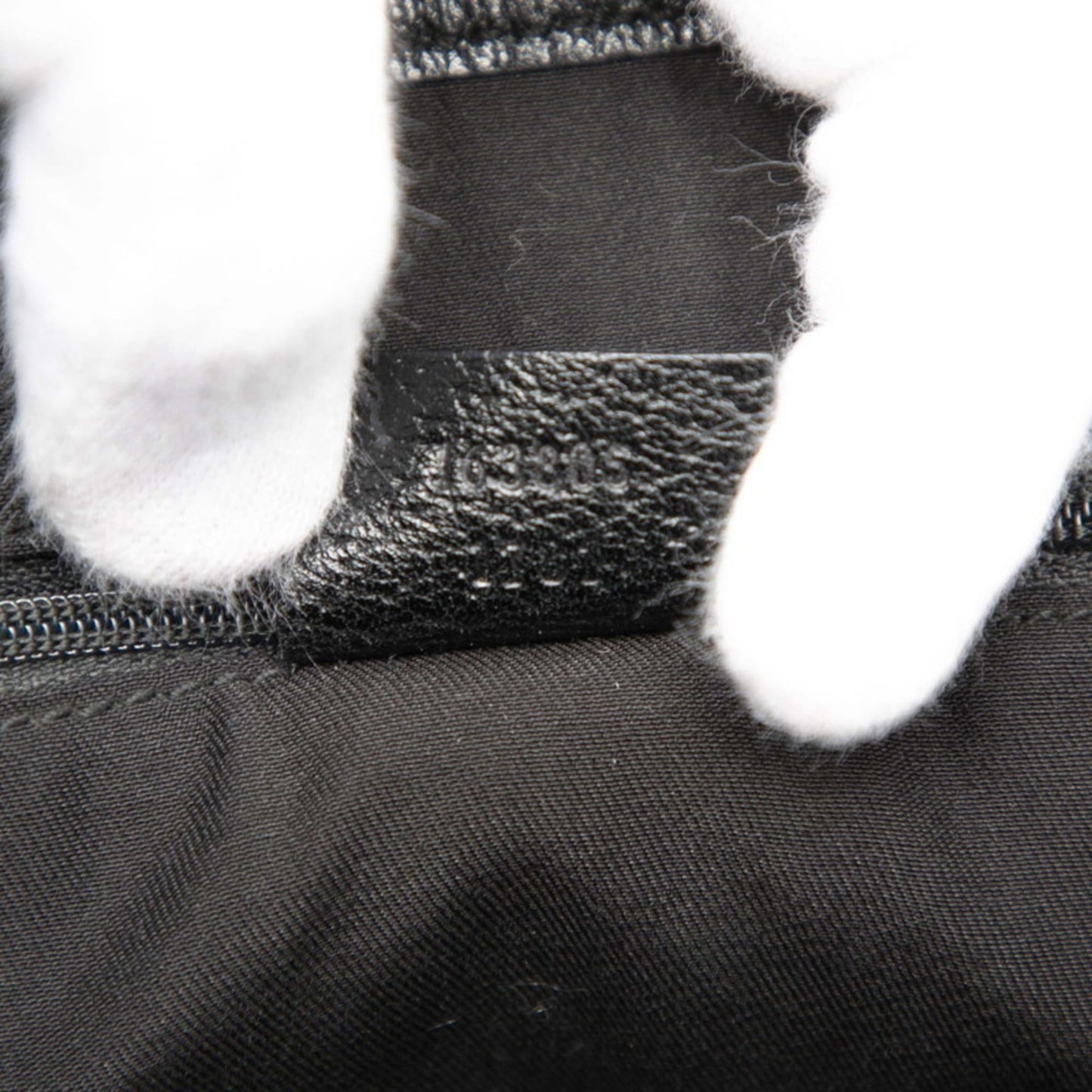 Gucci Black Canvas Leather Shoulder Bag Tote Bag ( )