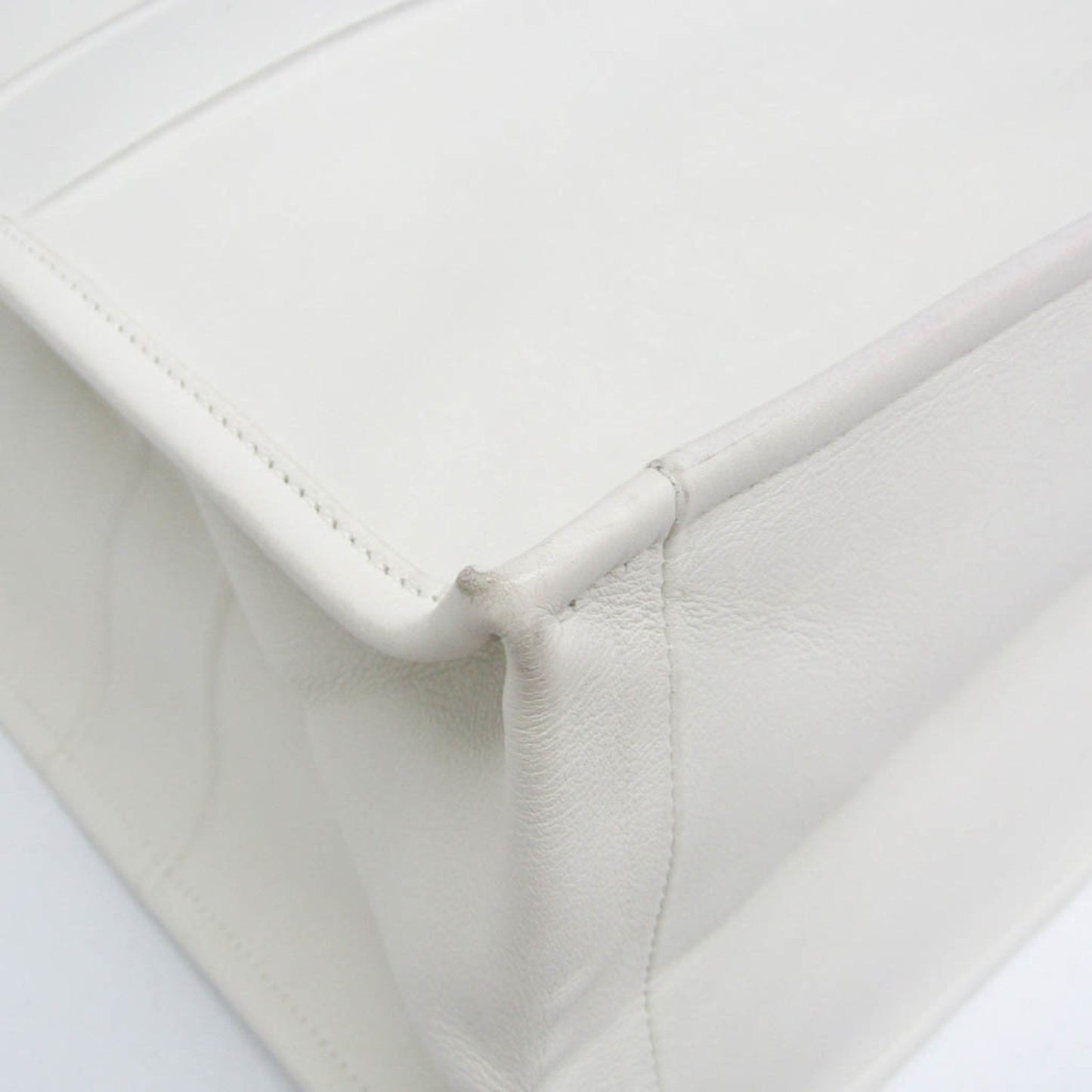 Christian Dior Black White Leather Tote Bag ()