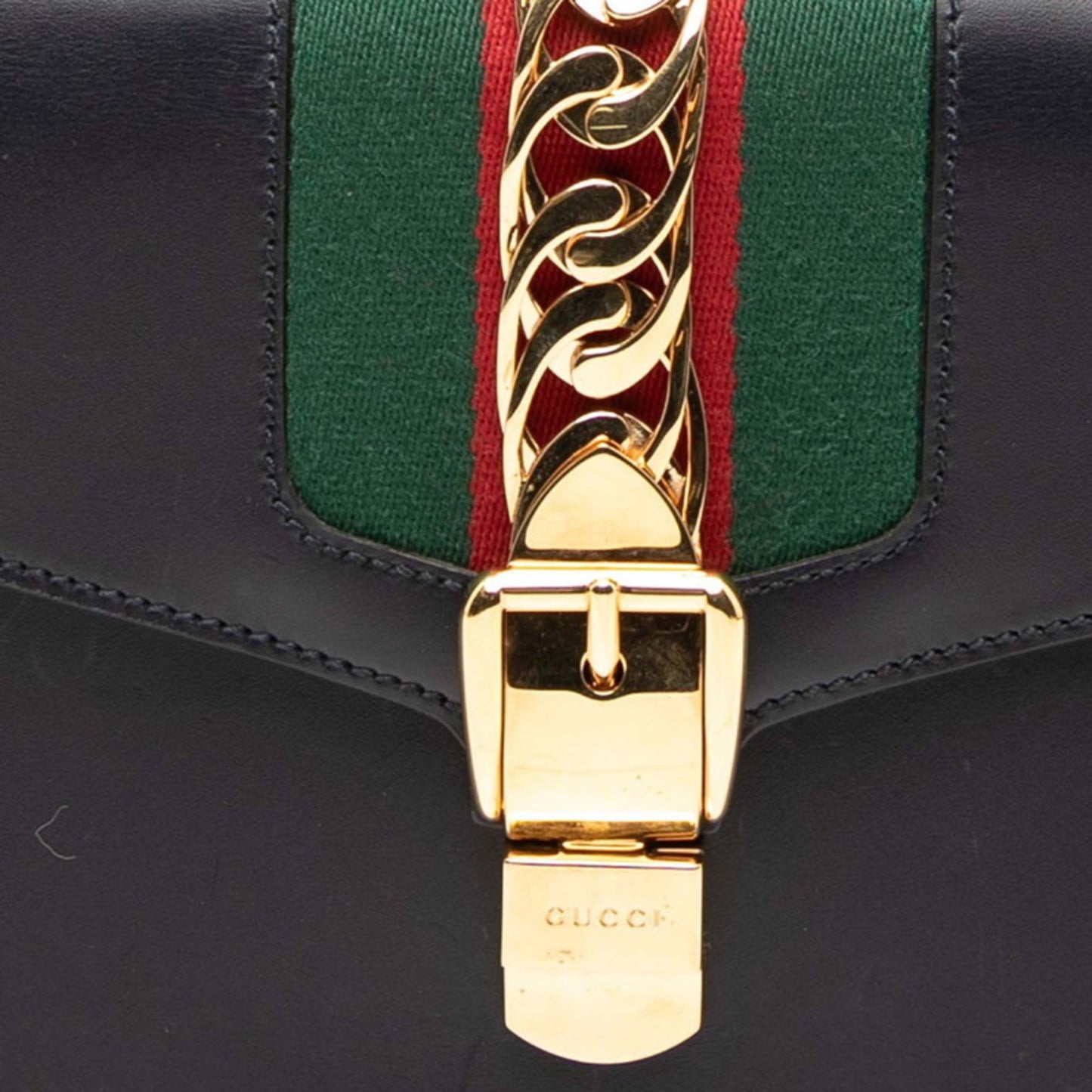 Gucci Navy Leather Shoulder Bag ( )
