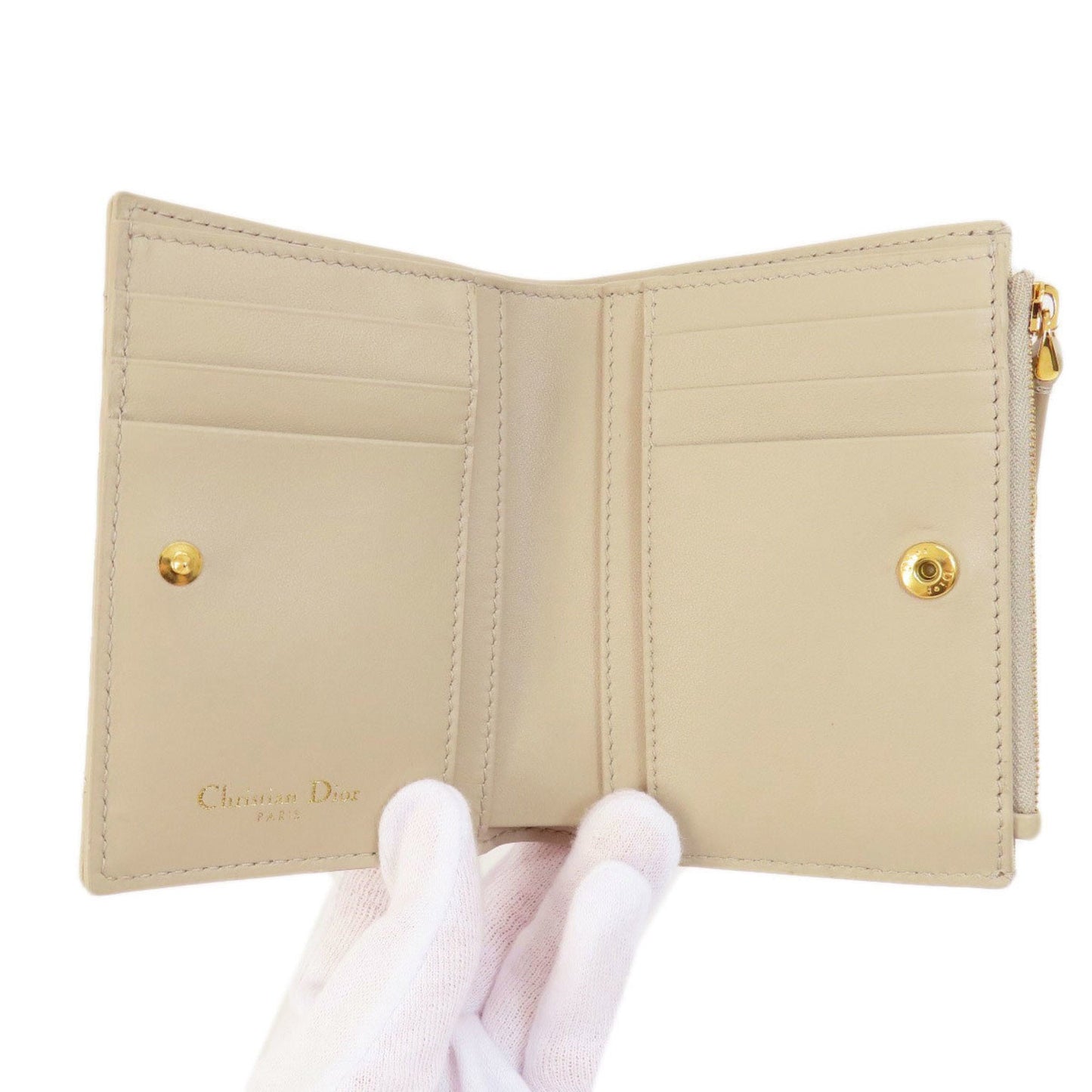 Christian Dior Beige Leather Wallet (Bi-Fold) ()