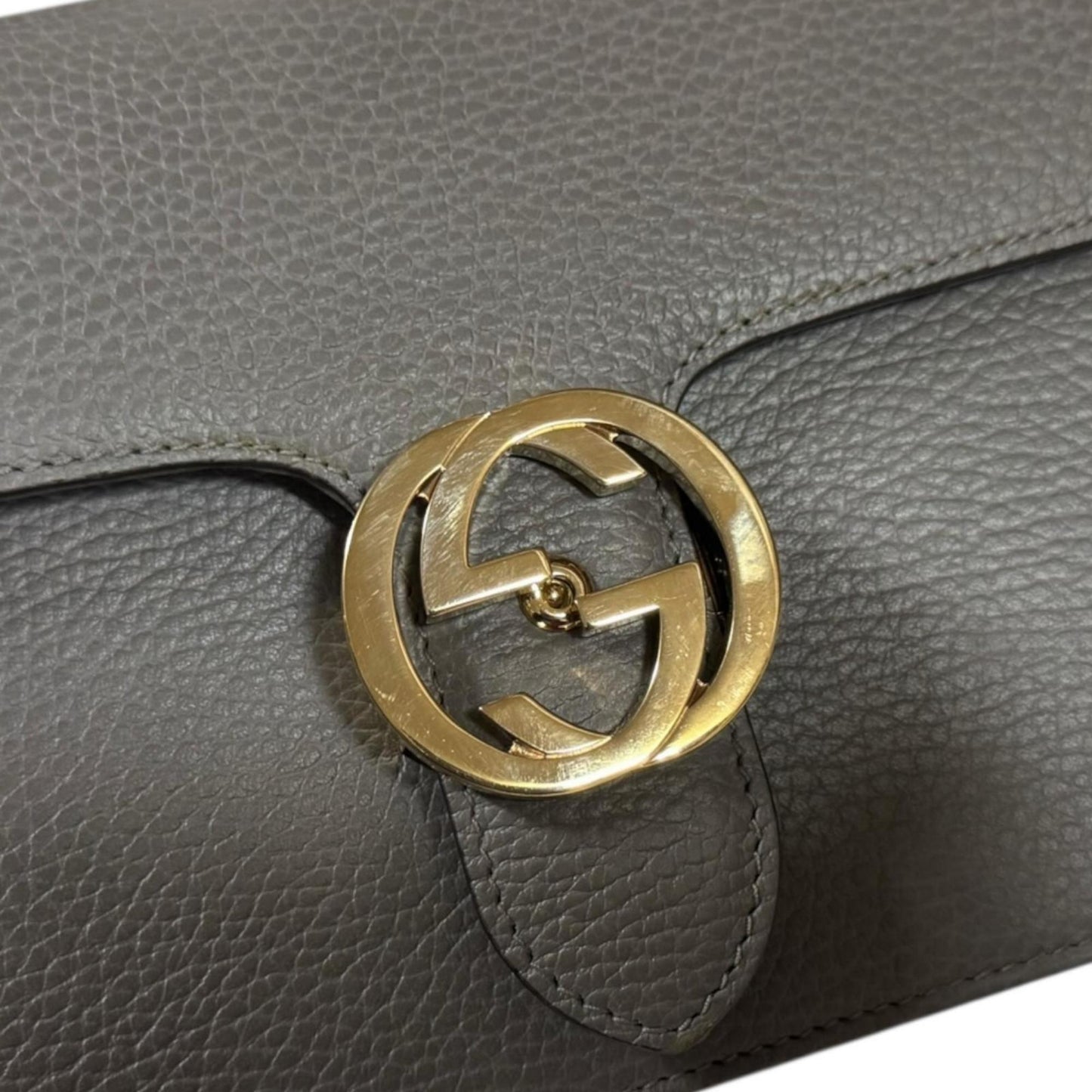 Gucci Gray Leather Shoulder Bag ( )