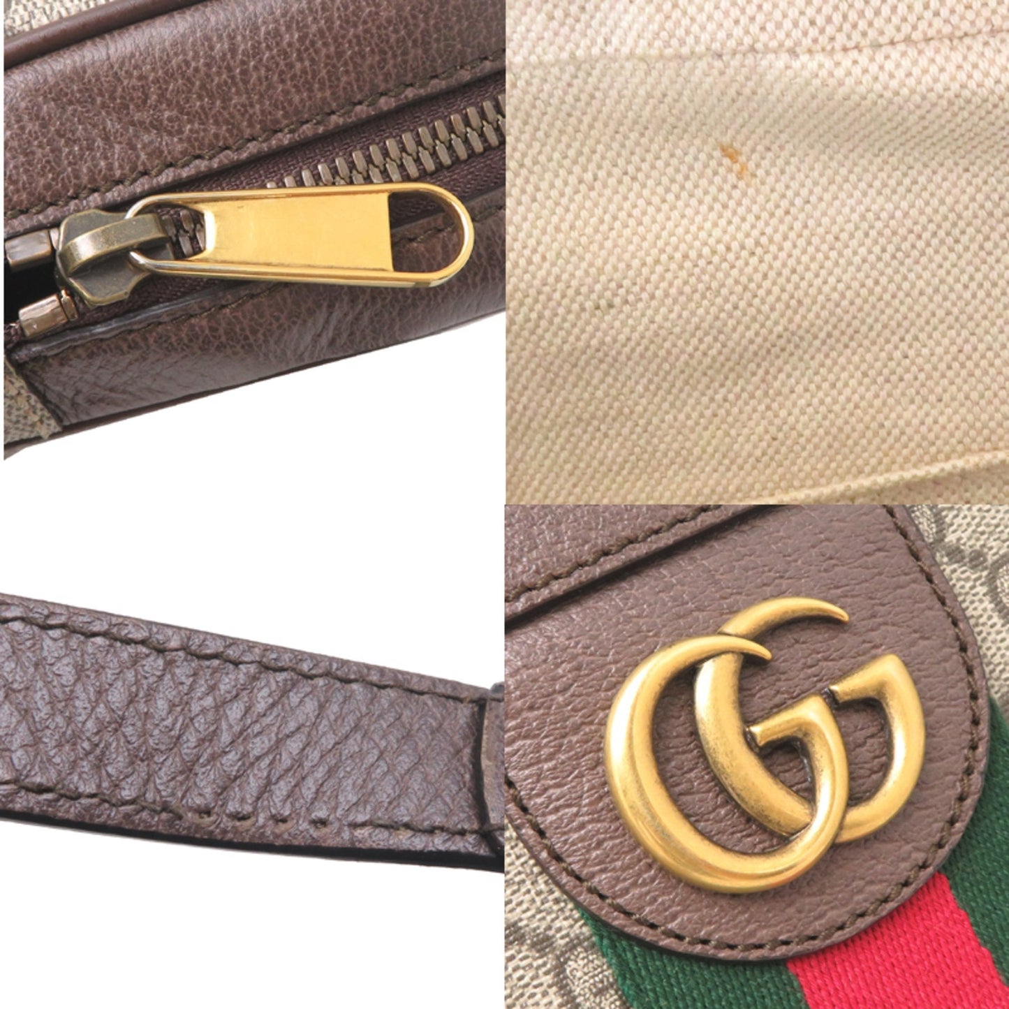 Gucci Sherry Line Beige Gg Beige Pvc Shoulder Bag ( )