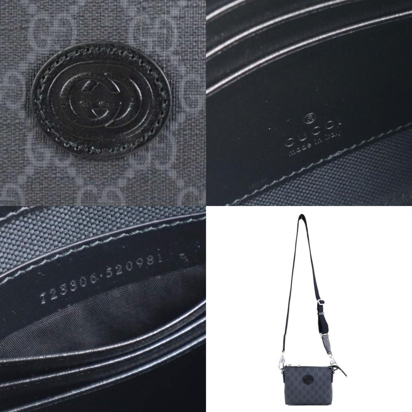 Gucci Dark Gray Gg Supreme Shoulder Bag