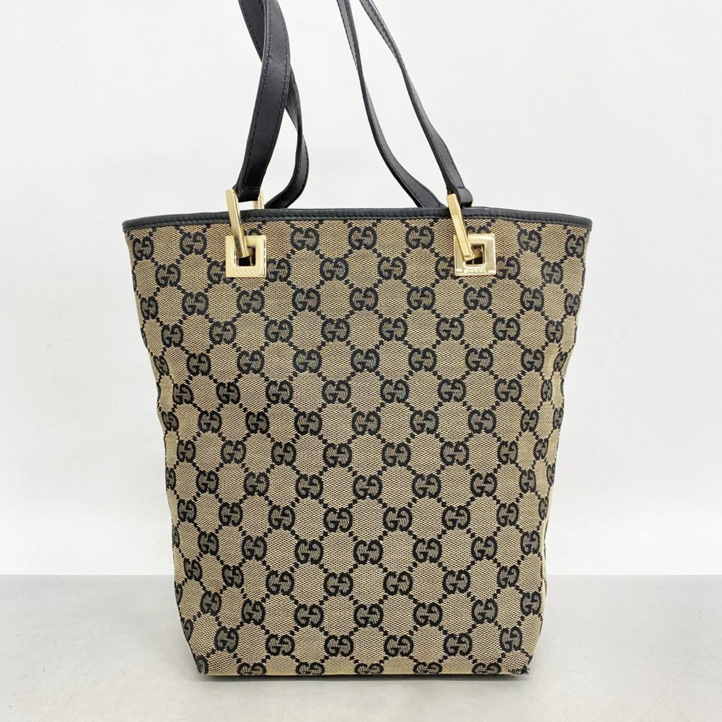 Gucci Black Brown Canvas Tote Bag ( )