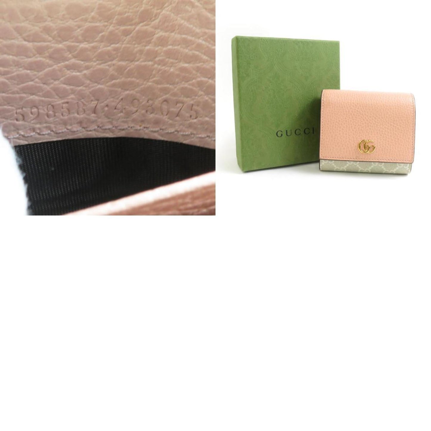 Gucci Beige Pink Leather Wallet (Bi-Fold) ( )