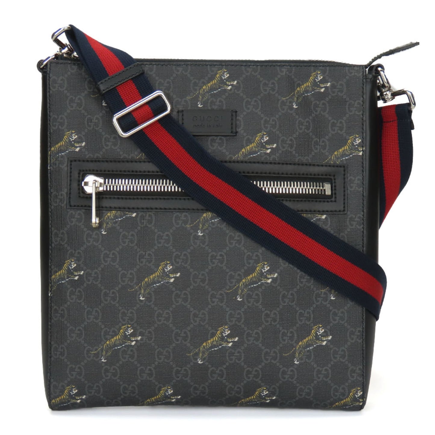 Gucci Black Gray Gg Supreme Shoulder Bag ( )