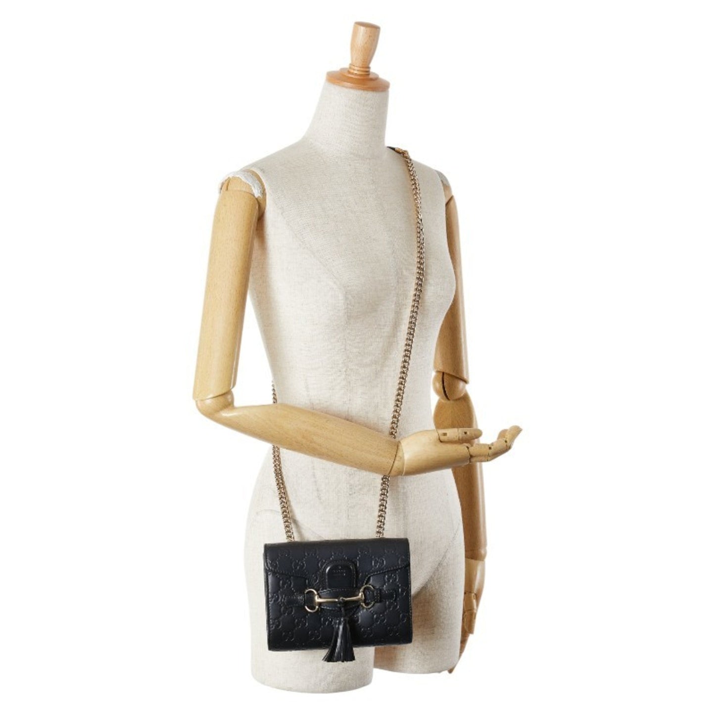 Gucci Horsebit Black Leather Shoulder Bag ( )