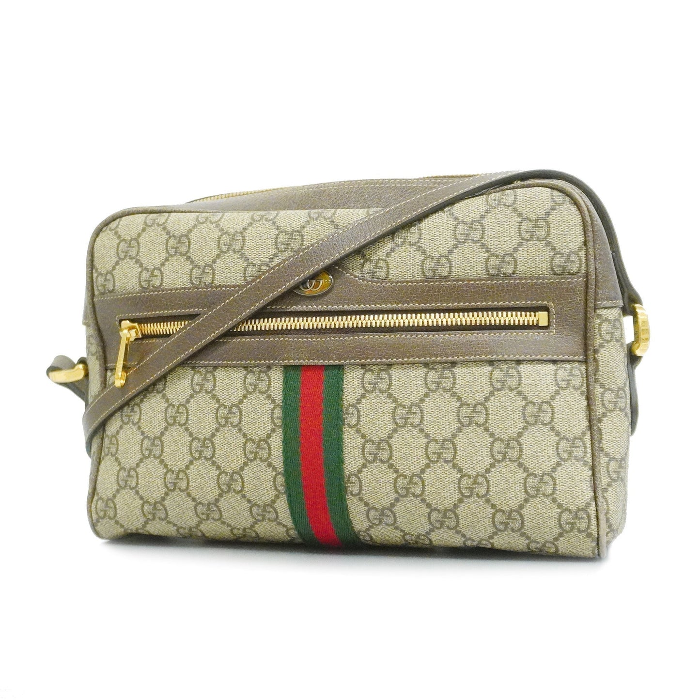 GUCCIAuth Sherry Line Shoulder Bag 517080 GG Supreme,Leather Beige,Brown
