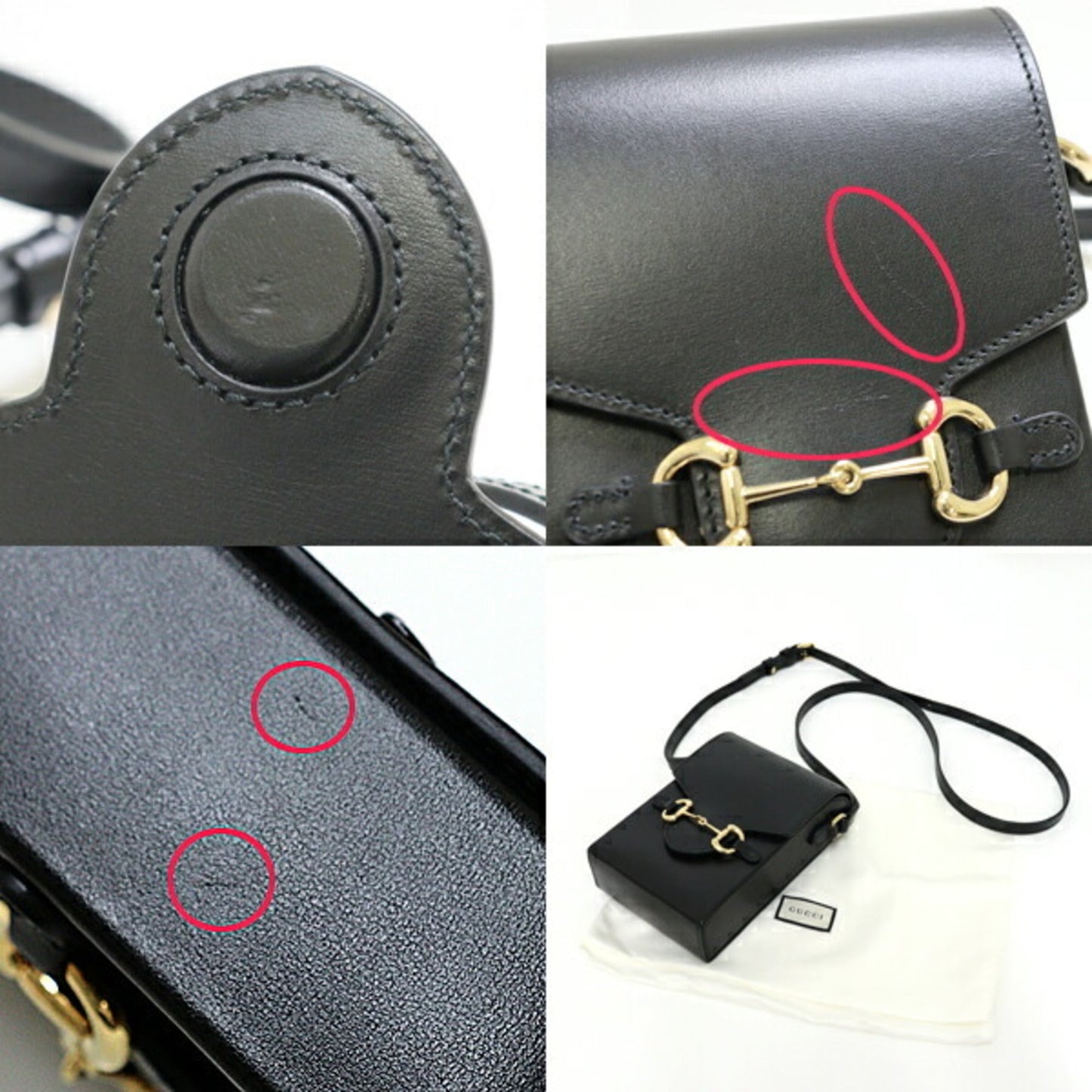 Gucci Black Leather Shoulder Bag ( )