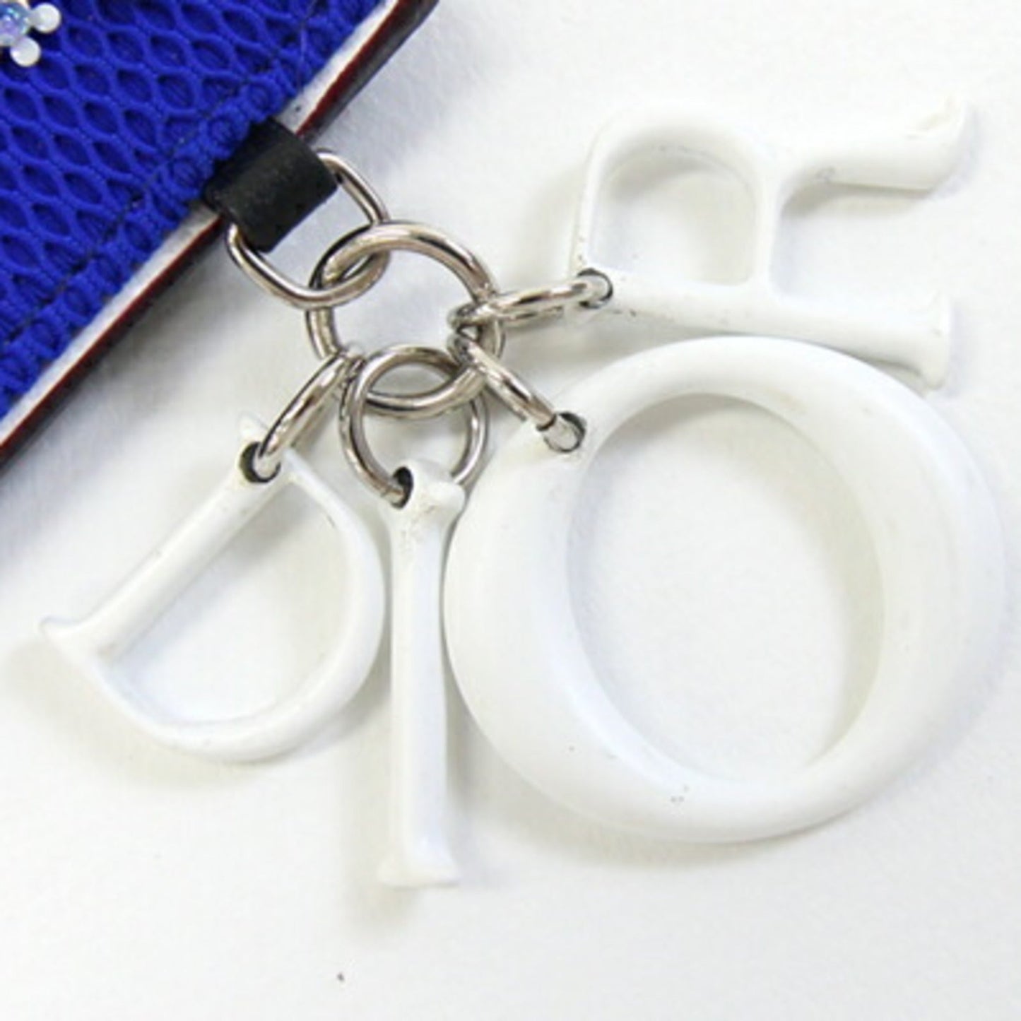 Christian Dior Blue White Leather Coin Purse/Coin Case ()