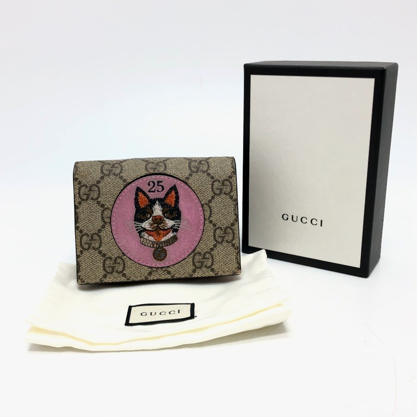 Gucci Beige Red Color Gg Supreme Canvas Wallet (Bi-Fold) ( )