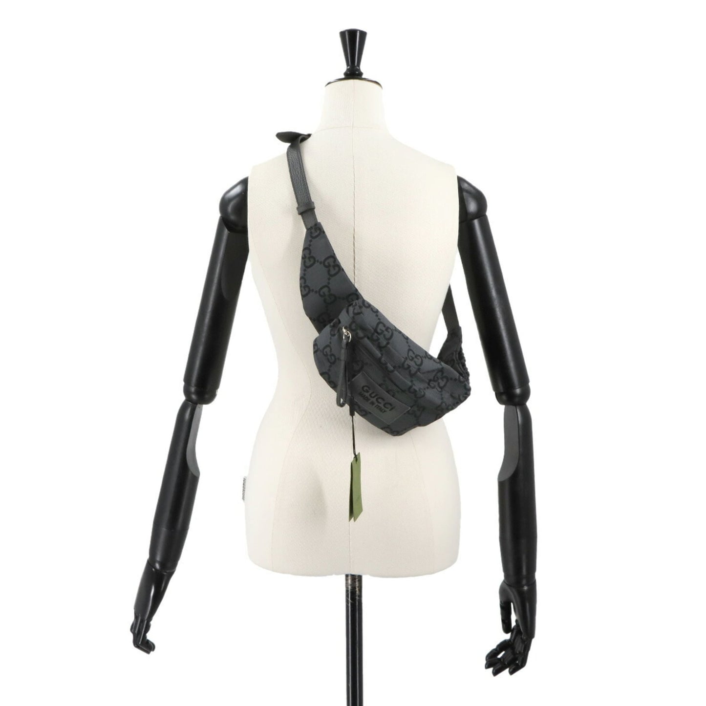 Gucci Gray Polyester Leather Fanny Pack Sling Bag ( )