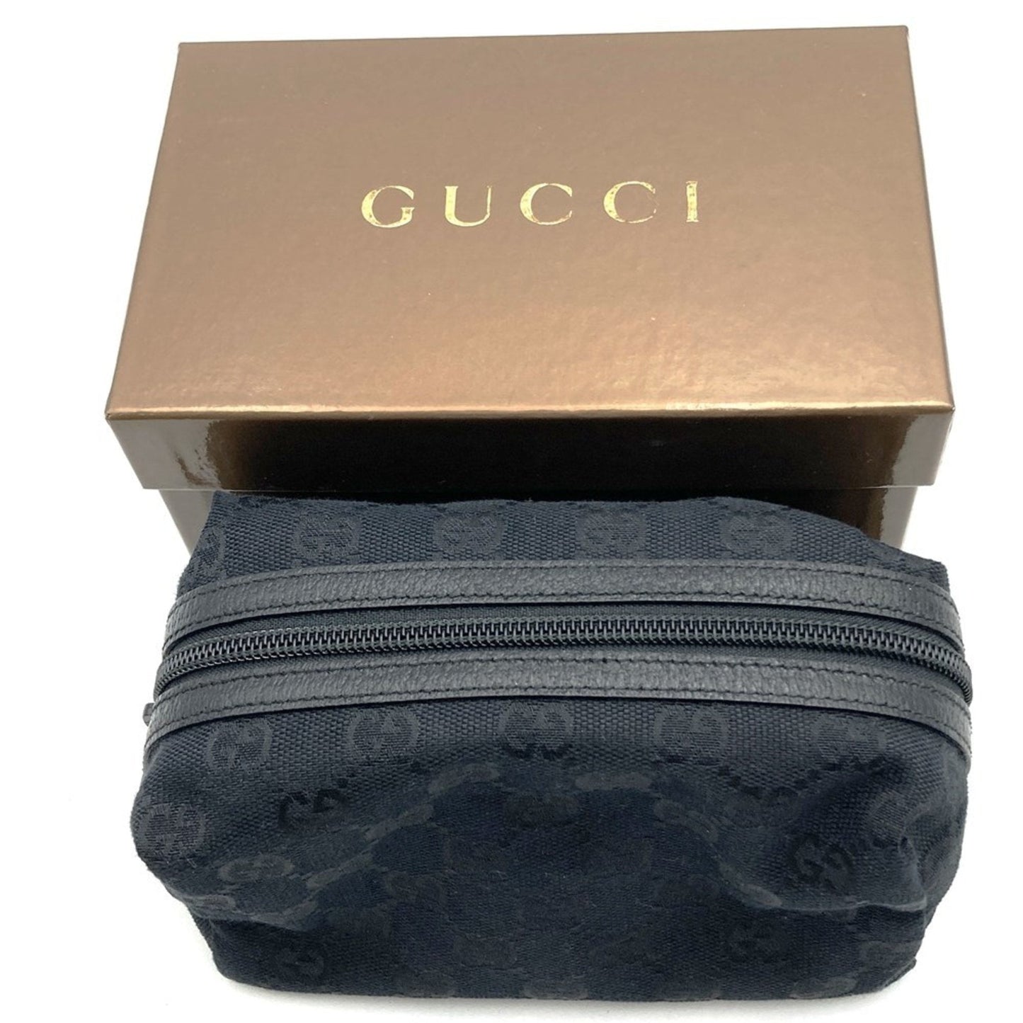 Gucci Black Gg Canvas Pouch ( )