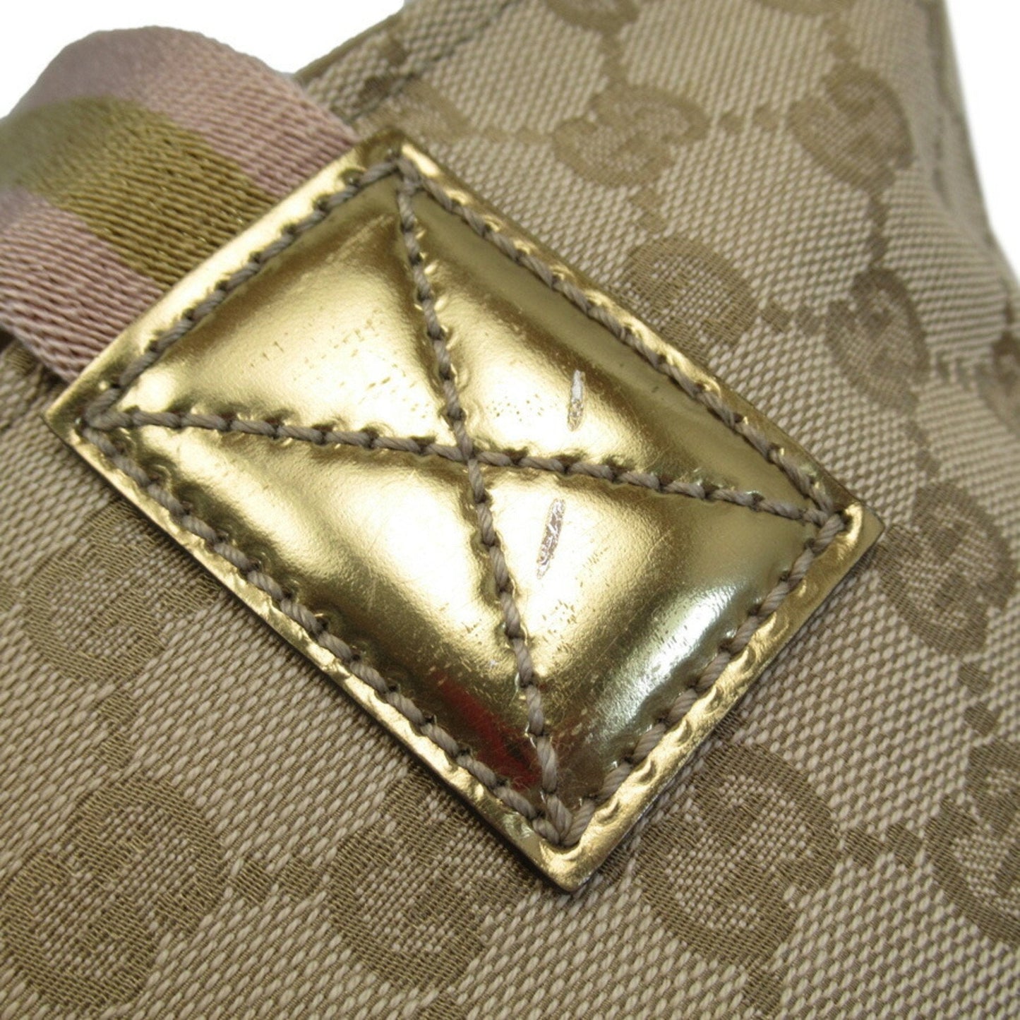 Gucci Gg Canvas Beige Gg Canvas Patent Leather Handbag