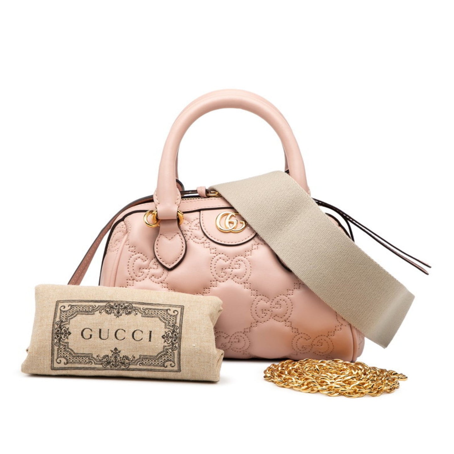 Gucci Pink Leather Handbag Shoulder Bag ( )