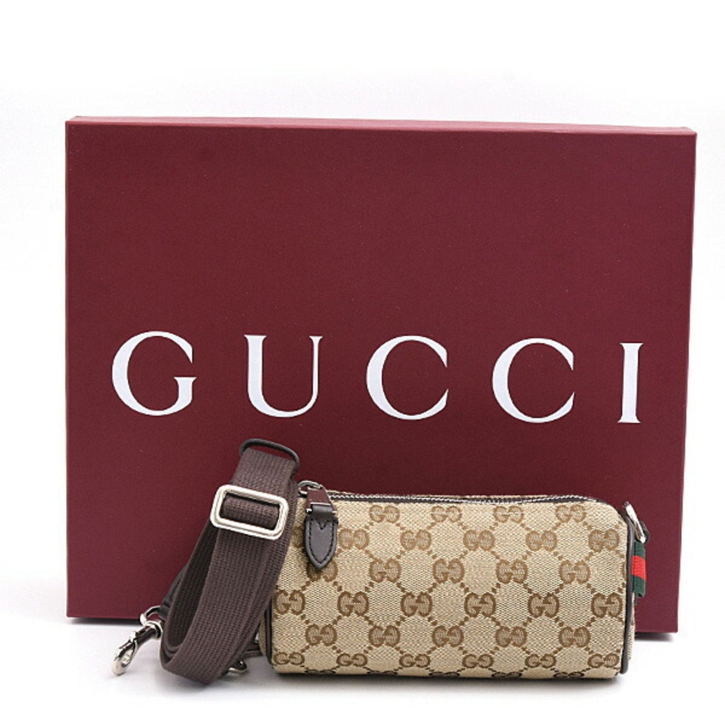 Gucci Gg Canvas Beige Brown Gg Canvas Leather Boston Bag Shoulder Bag ( )
