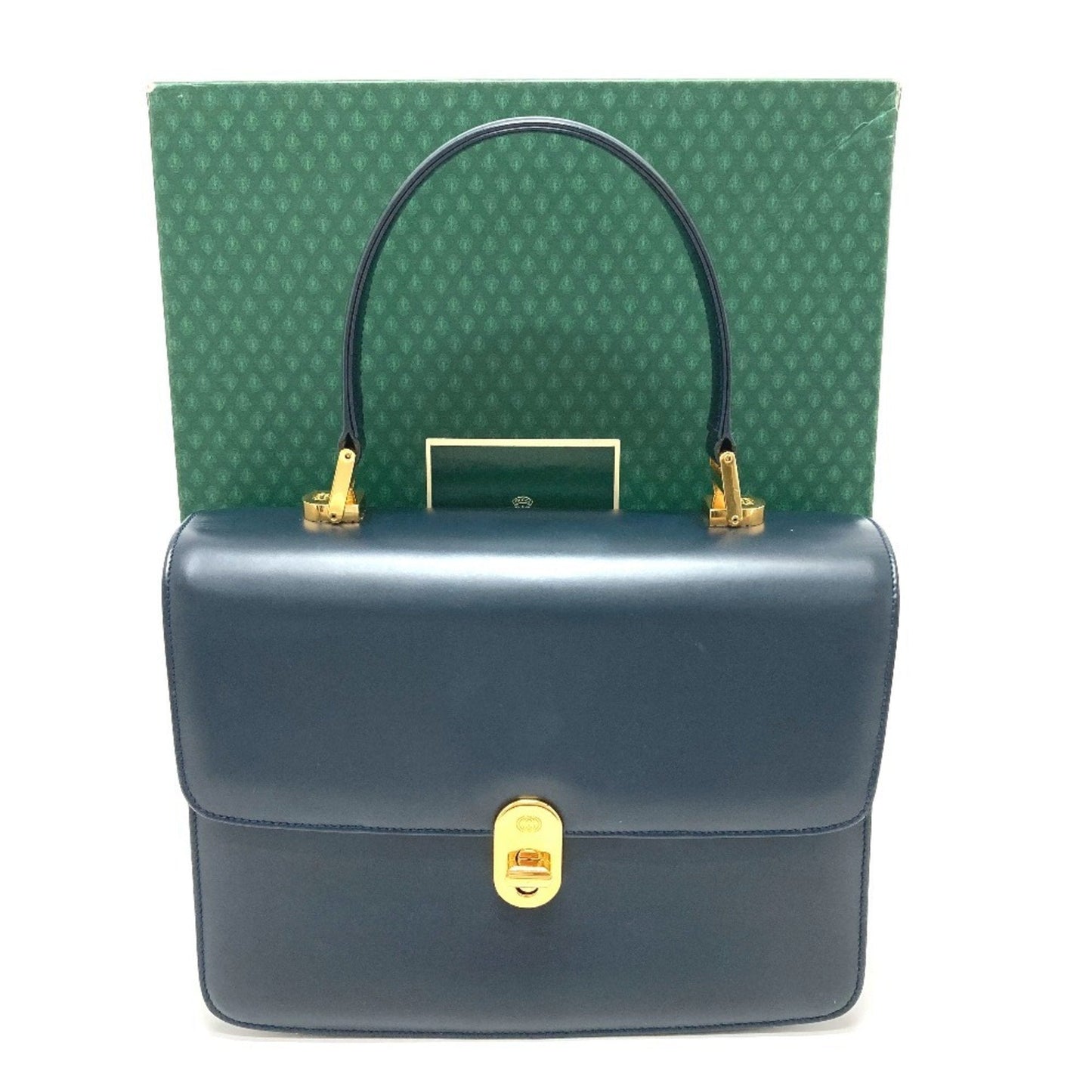 Gucci Navy Leather Handbag ( )