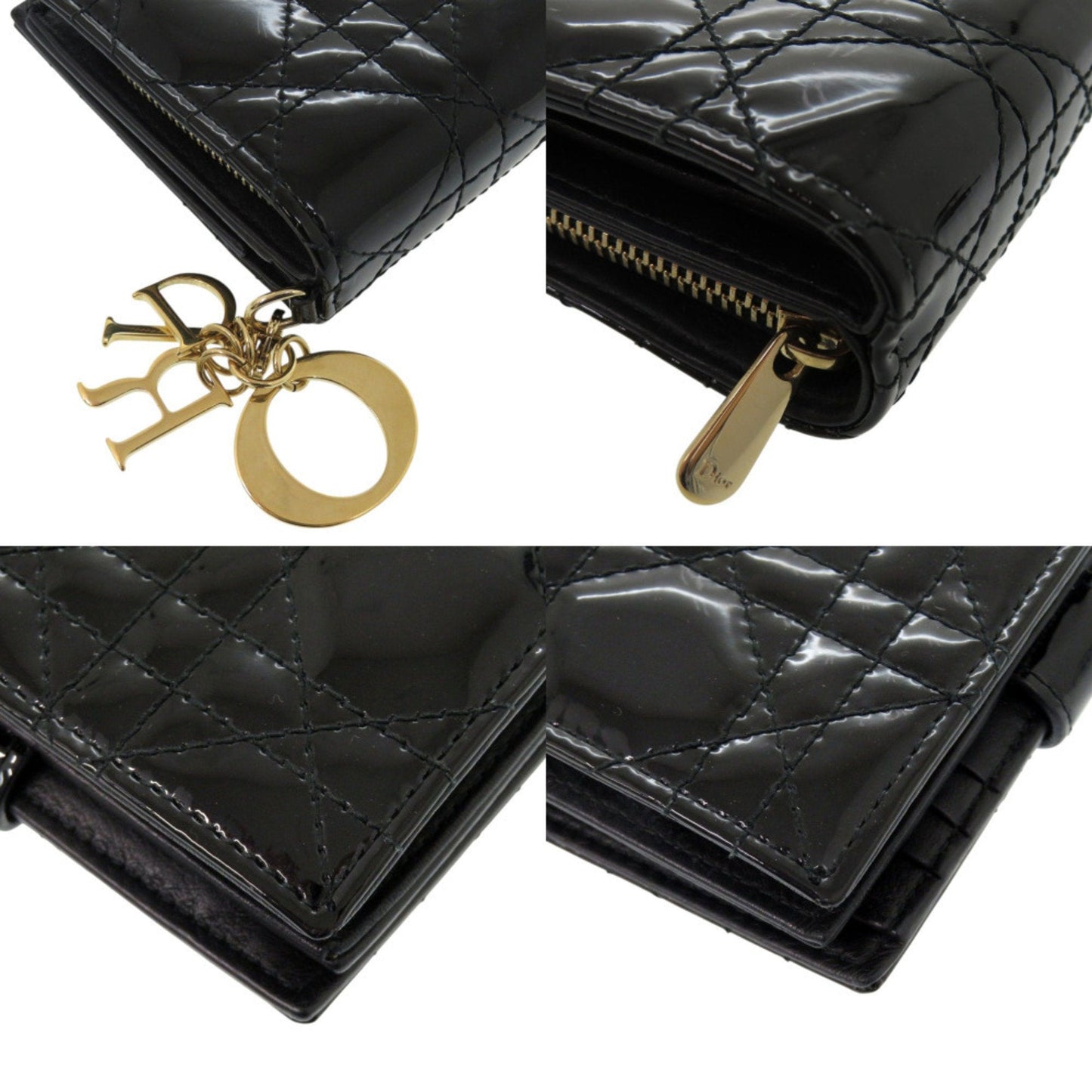 Christian Dior Black Patent Leather Wallet (Bi-Fold) ()