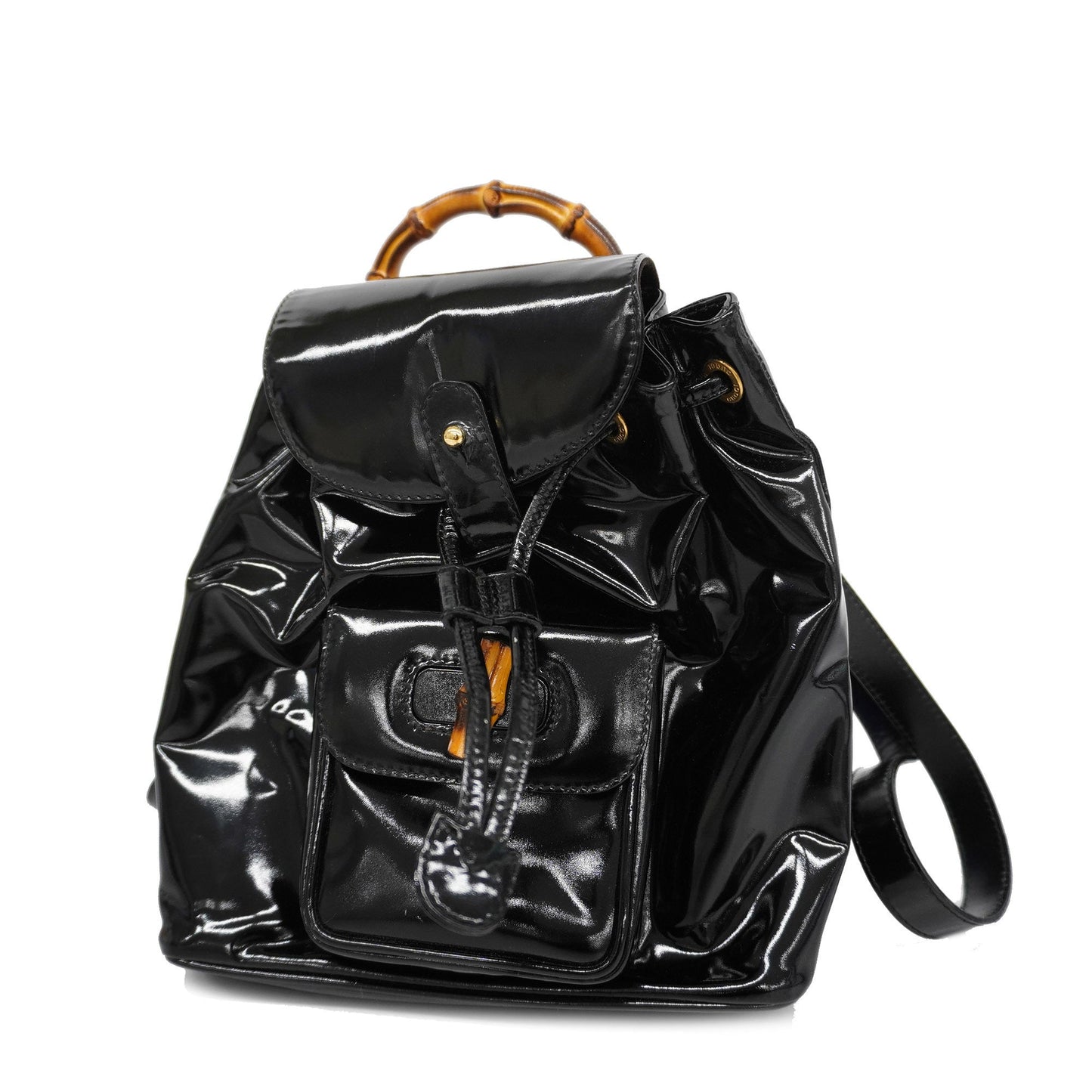 GUCCIAuth Bamboo Rucksack 003 1998 0030 Women's Leather Backpack Black