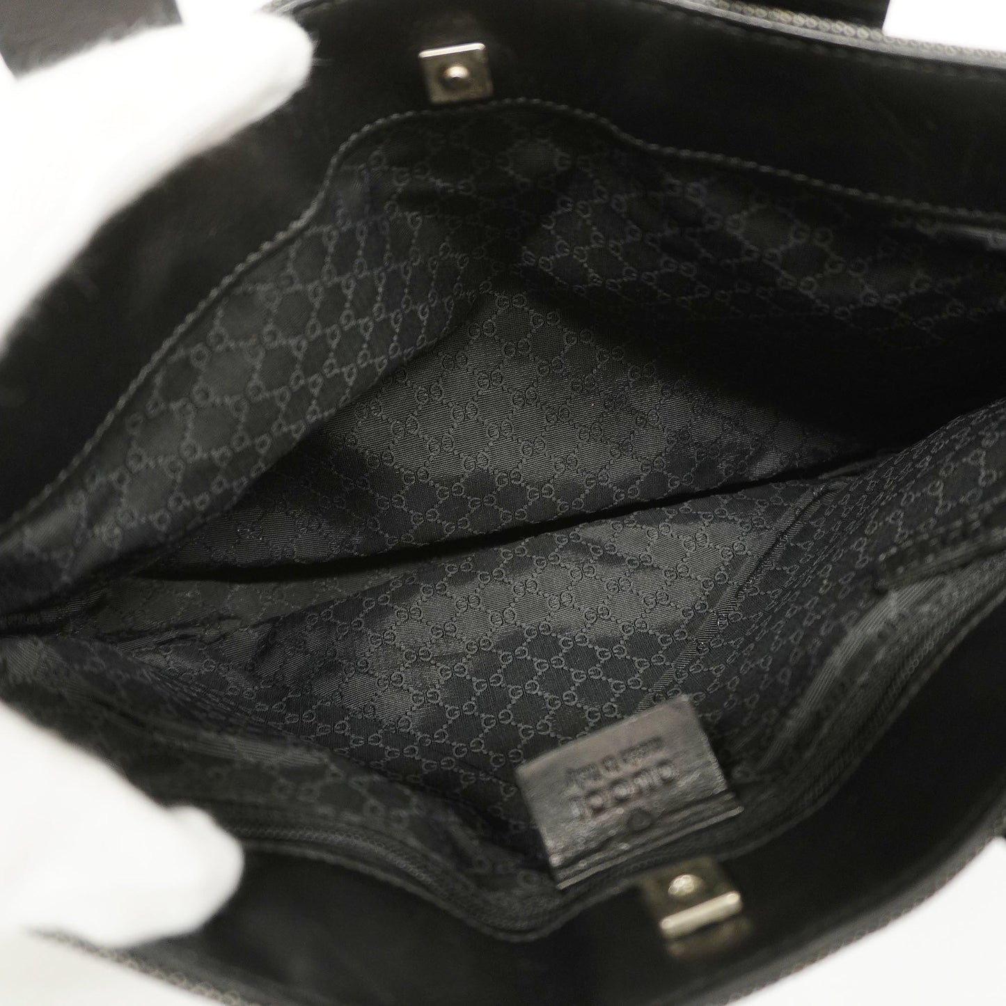 GUCCI Sherry Line 73984 Women's Denim,Leather Tote Bag Black
