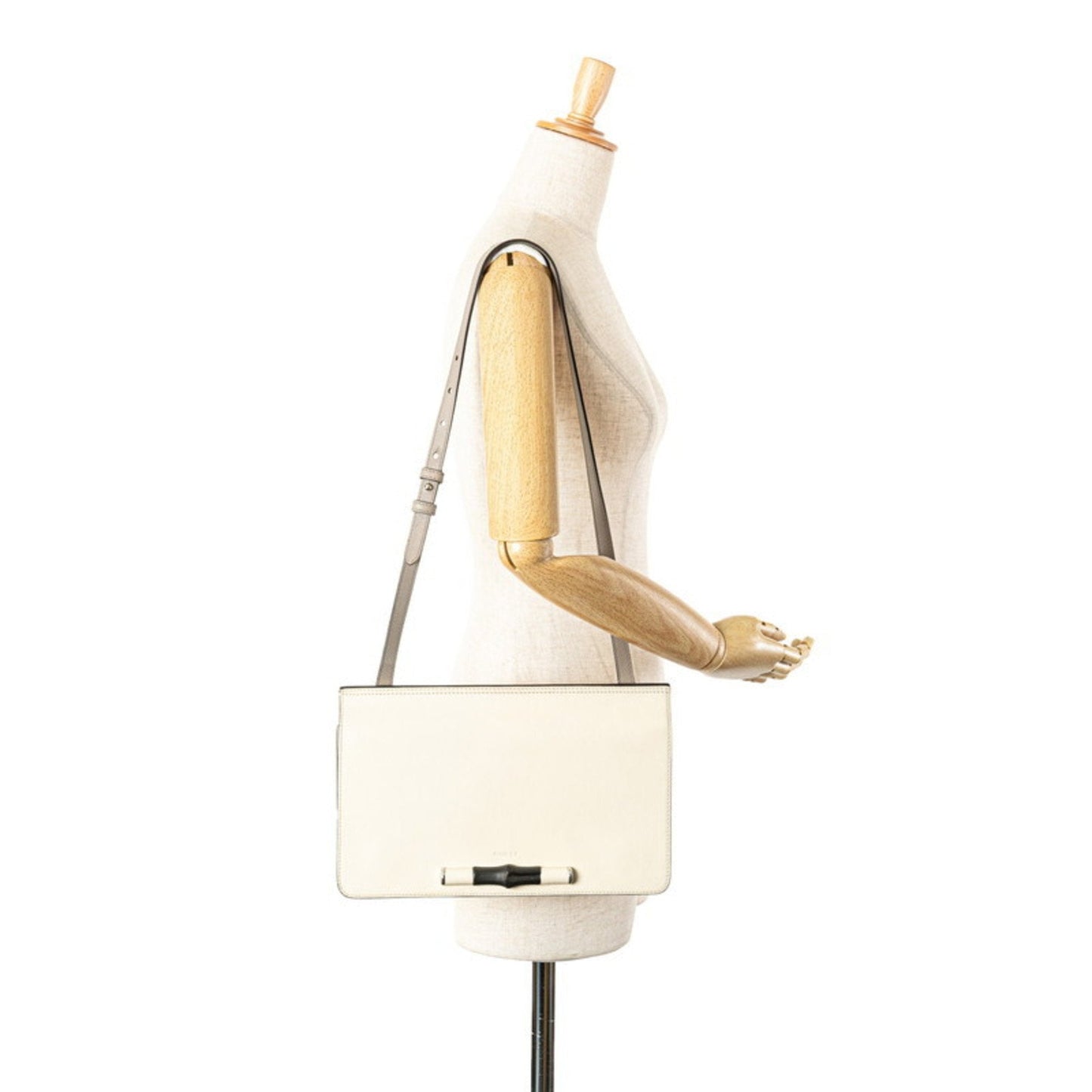 Gucci Gray White Leather Shoulder Bag ( )